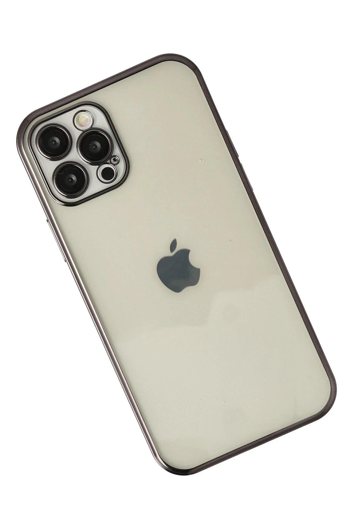 Newface iPhone 12 Pro Max Kılıf Razer Lensli Silikon - Siyah