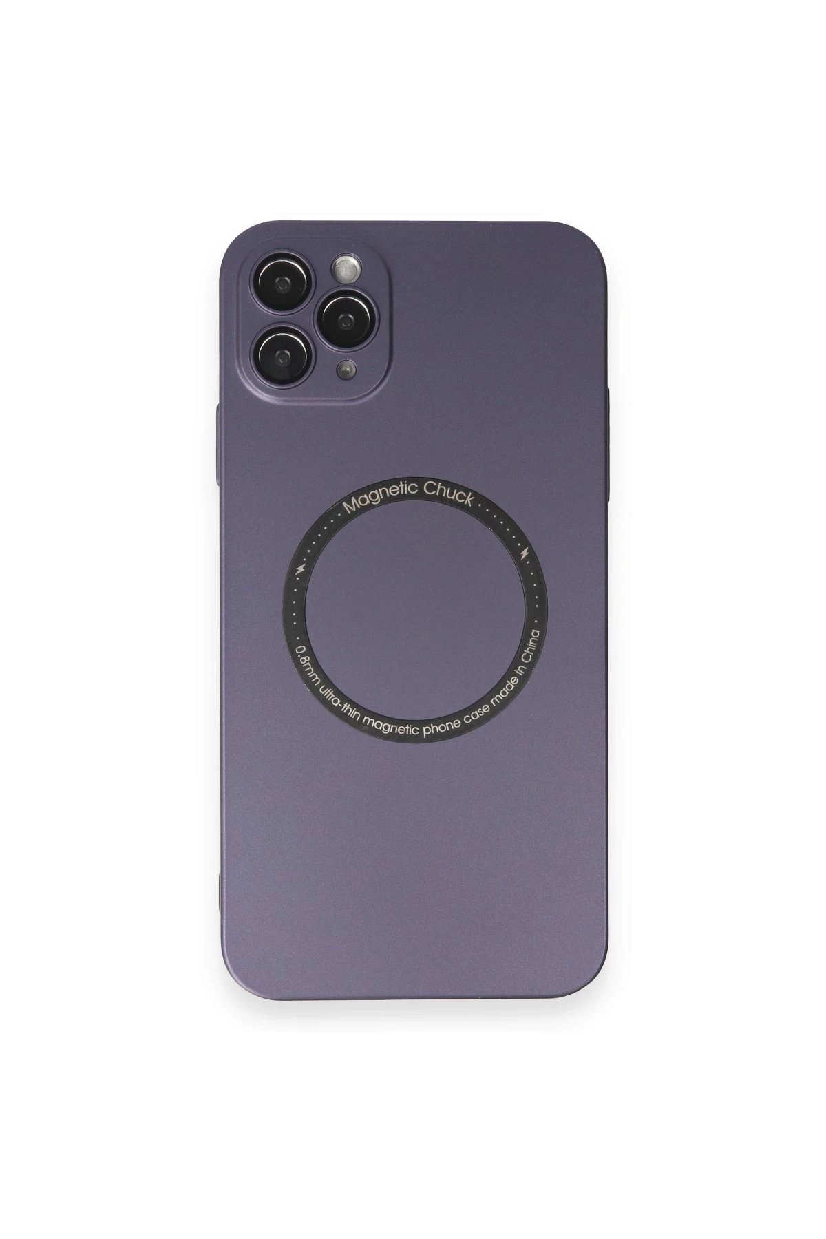 Newface iPhone 11 Pro Max Kılıf Jack Magneticsafe Lens Silikon - Mor