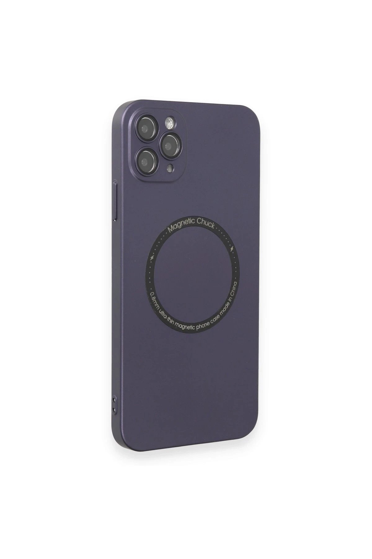 Newface iPhone 11 Pro Max Kılıf Jack Magneticsafe Lens Silikon - Mor