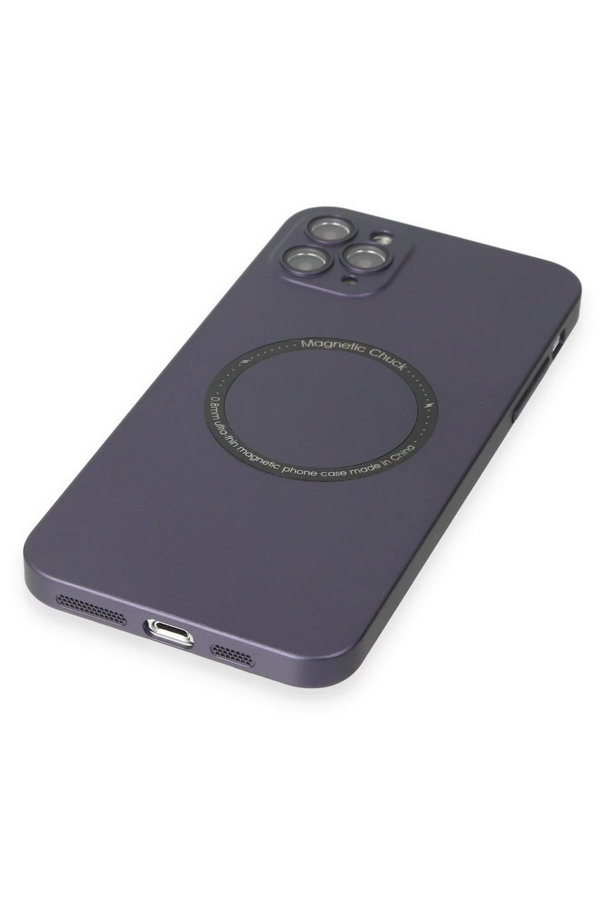 Newface iPhone 11 Pro Max Kılıf Jack Magneticsafe Lens Silikon - Mor