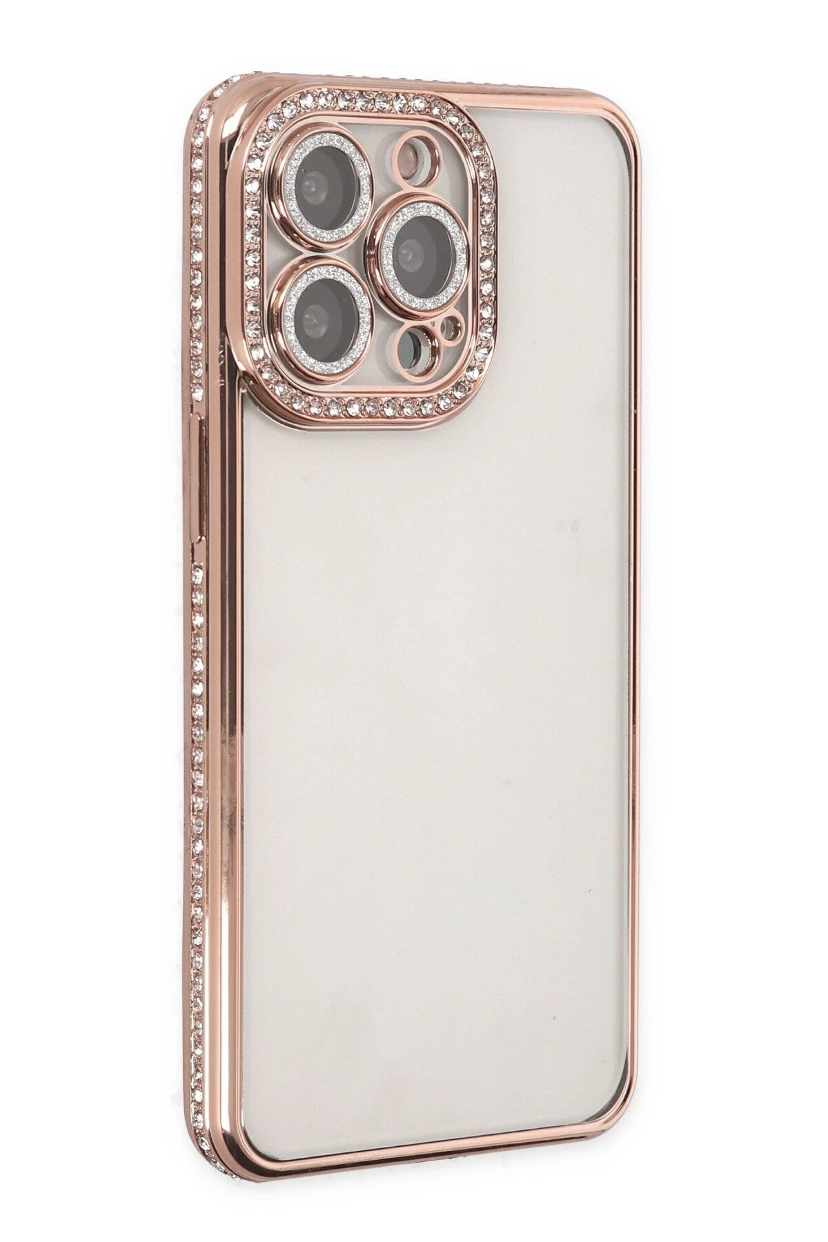 Newface iPhone 14 Pro Kılıf Joke Taşlı Silikon - Pembe