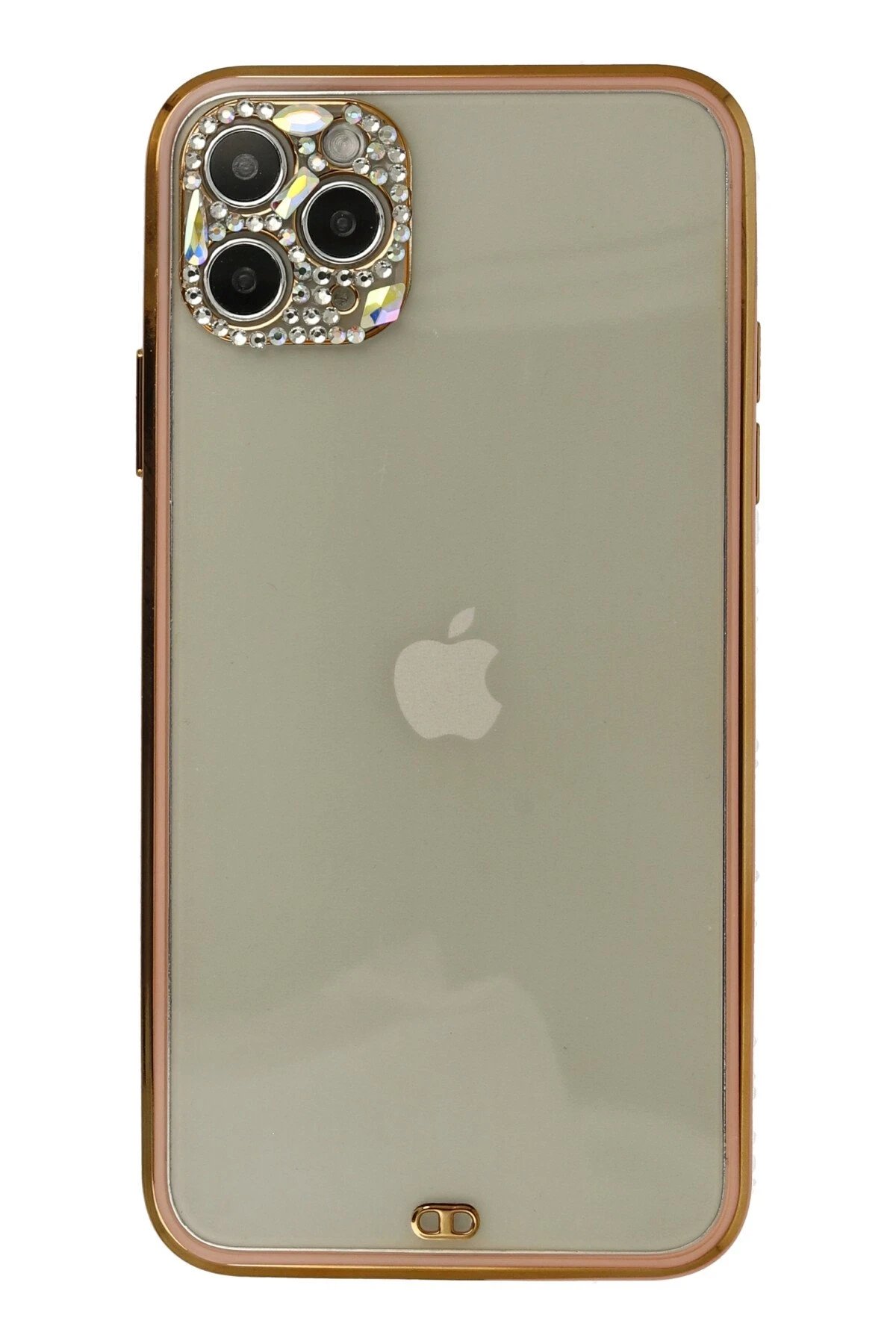 Newface iPhone 11 Pro Kılıf Liva Taşlı Silikon - Pembe