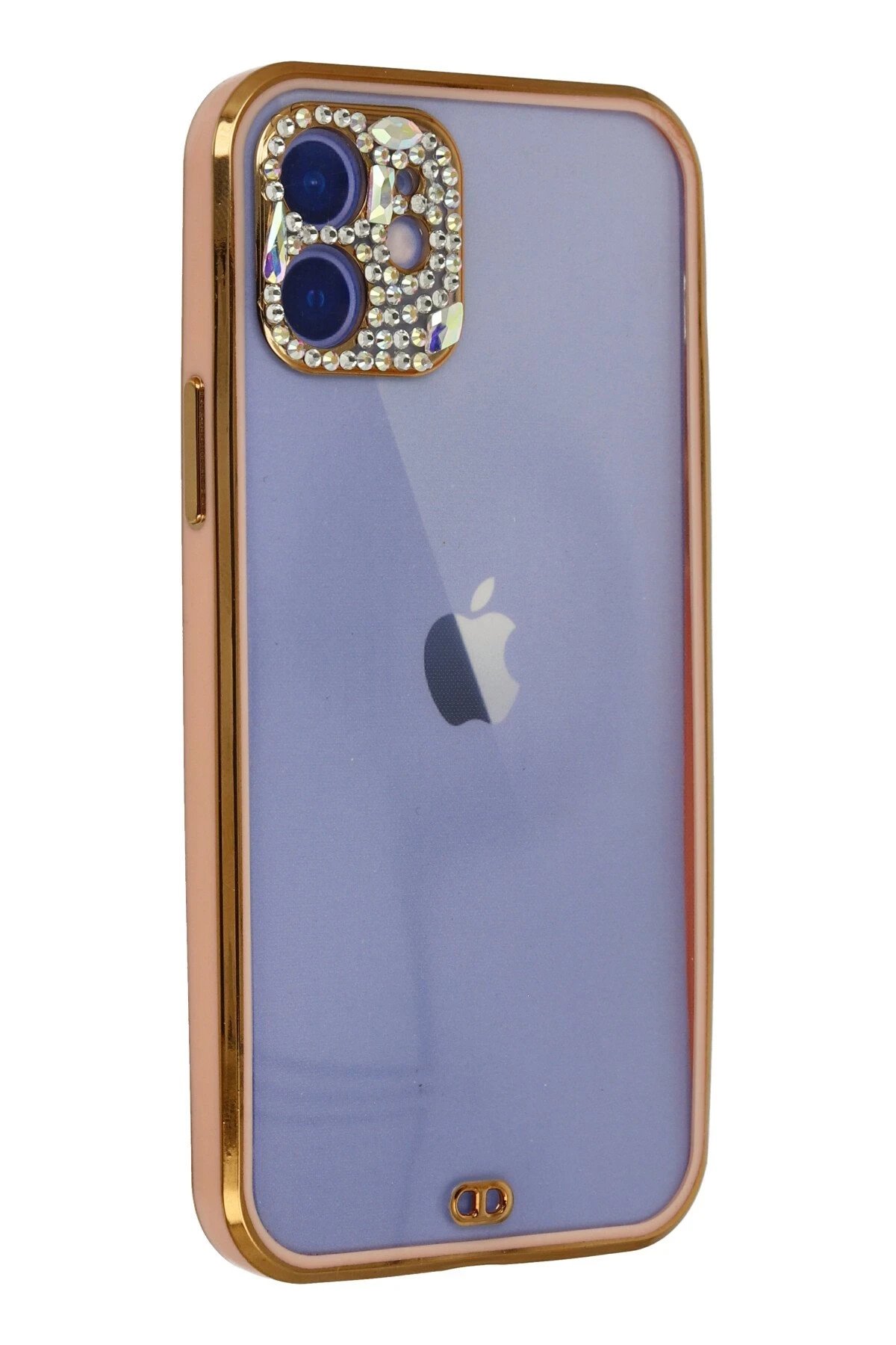 Newface iPhone 12 Kılıf Liva Taşlı Silikon - Pembe