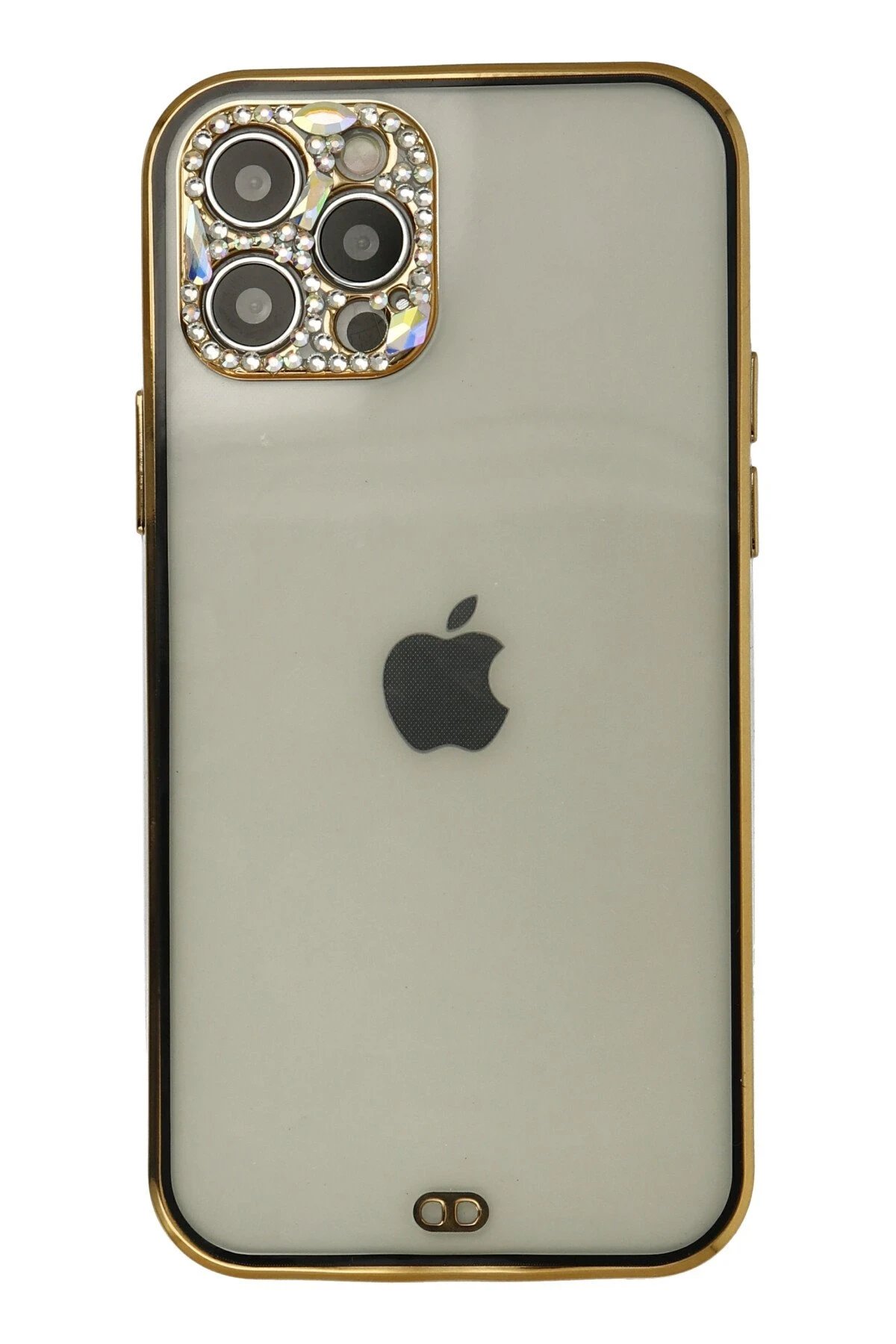 Newface iPhone 12 Pro Max Kılıf Liva Taşlı Silikon - Siyah