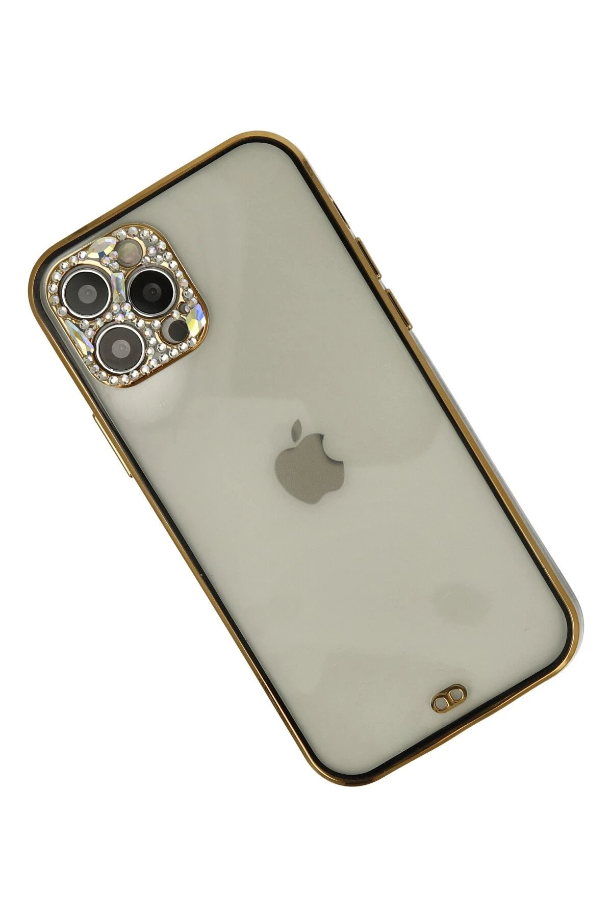 Newface iPhone 12 Pro Max Kılıf Liva Taşlı Silikon - Siyah