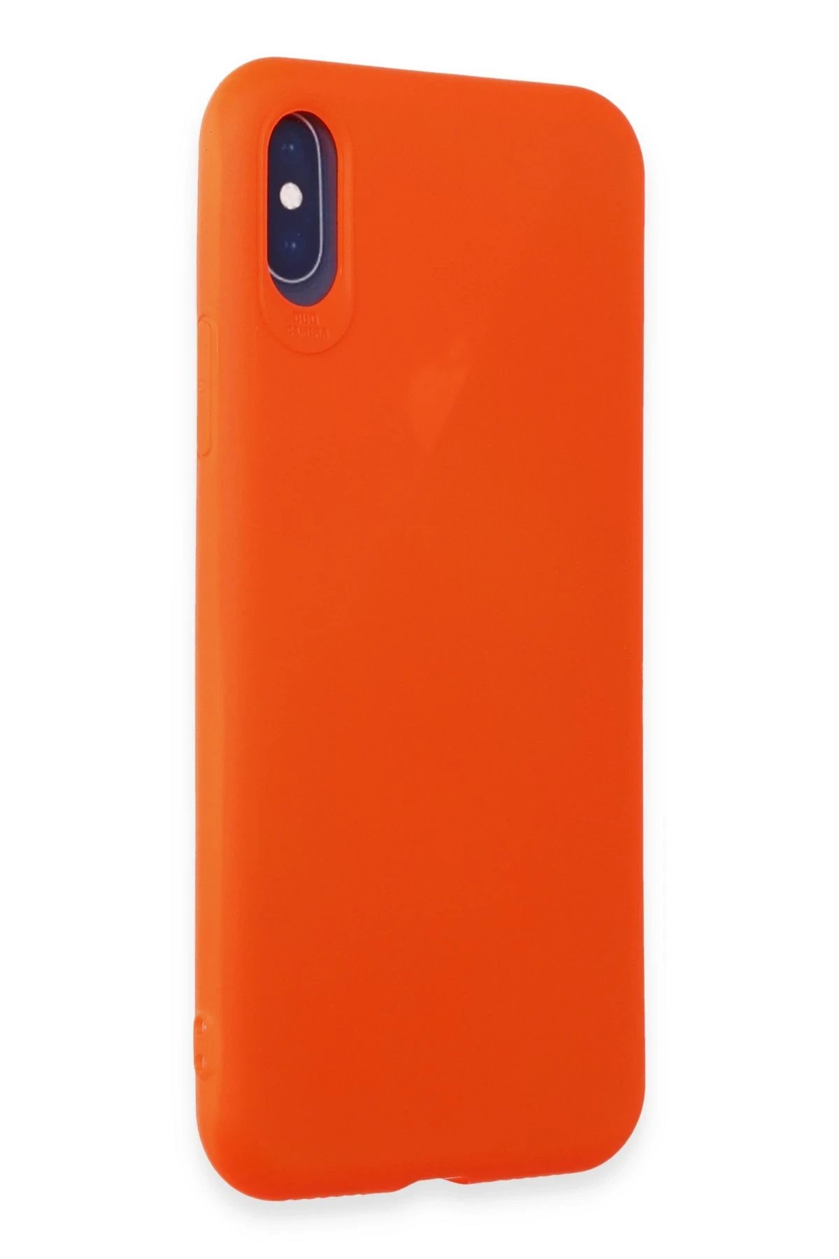 Newface iPhone X Kılıf First Silikon - Parlak Turuncu