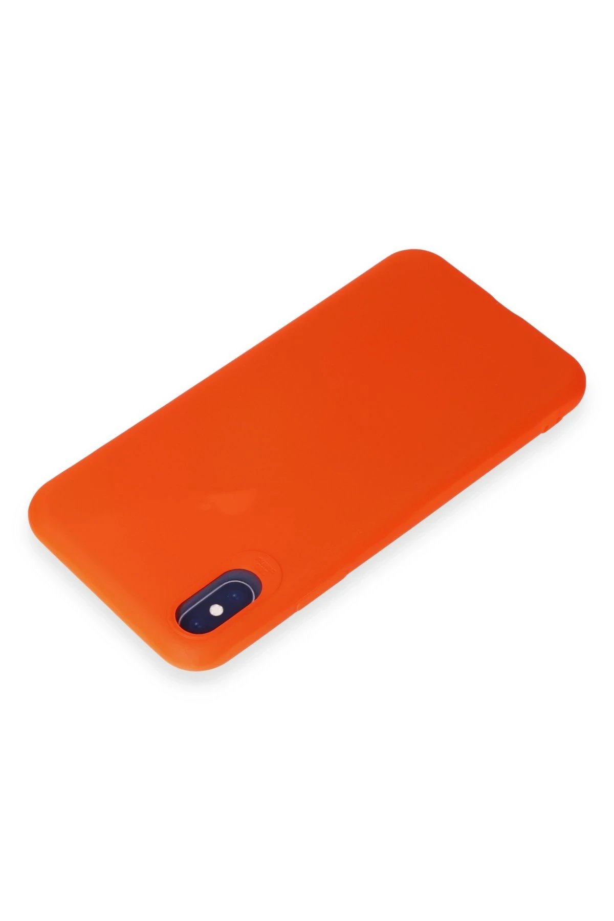 Newface iPhone X Kılıf First Silikon - Parlak Turuncu