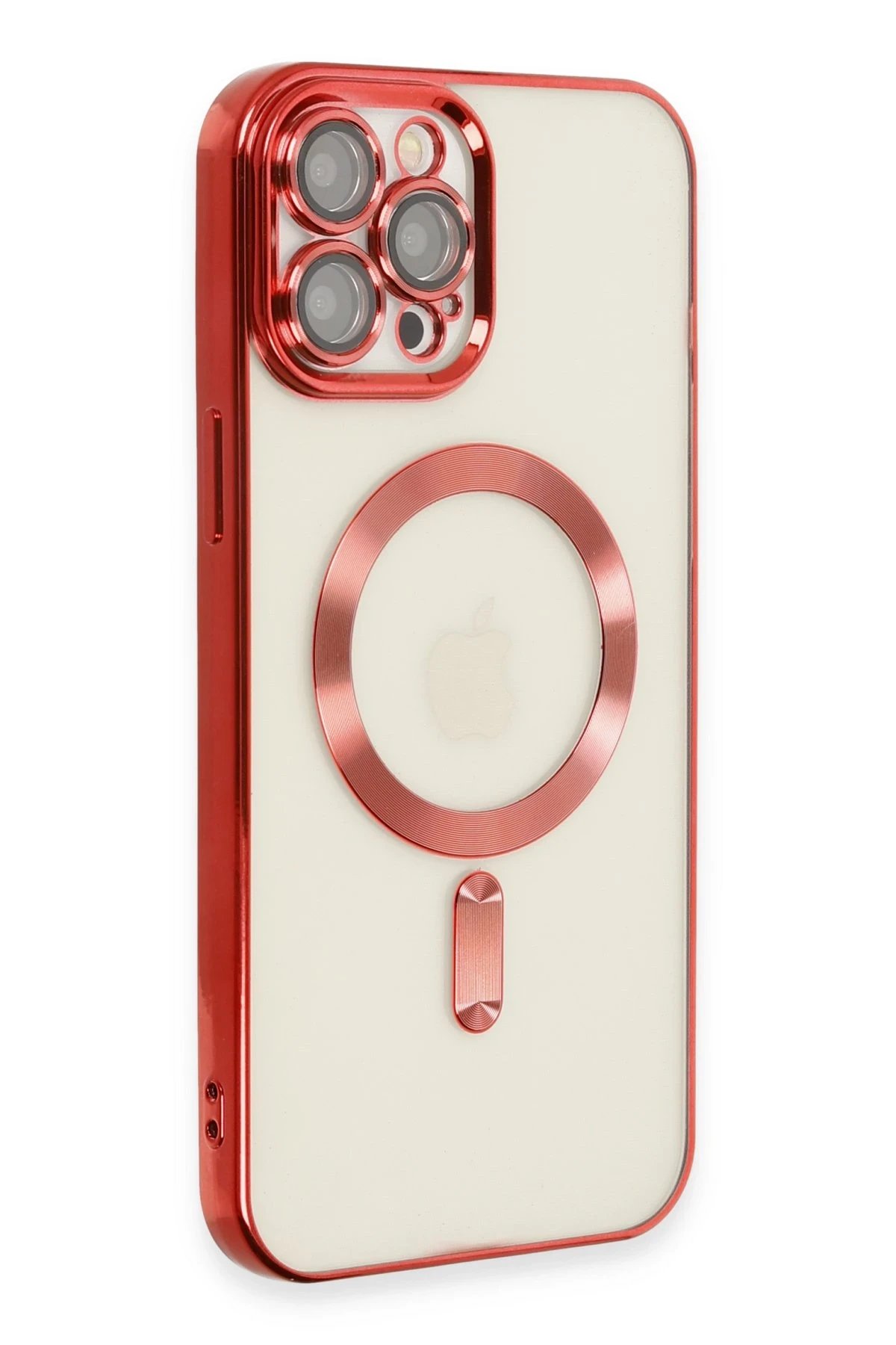 Newface iPhone 12 Pro Max Kılıf Kross Magneticsafe Kapak - Kırmızı