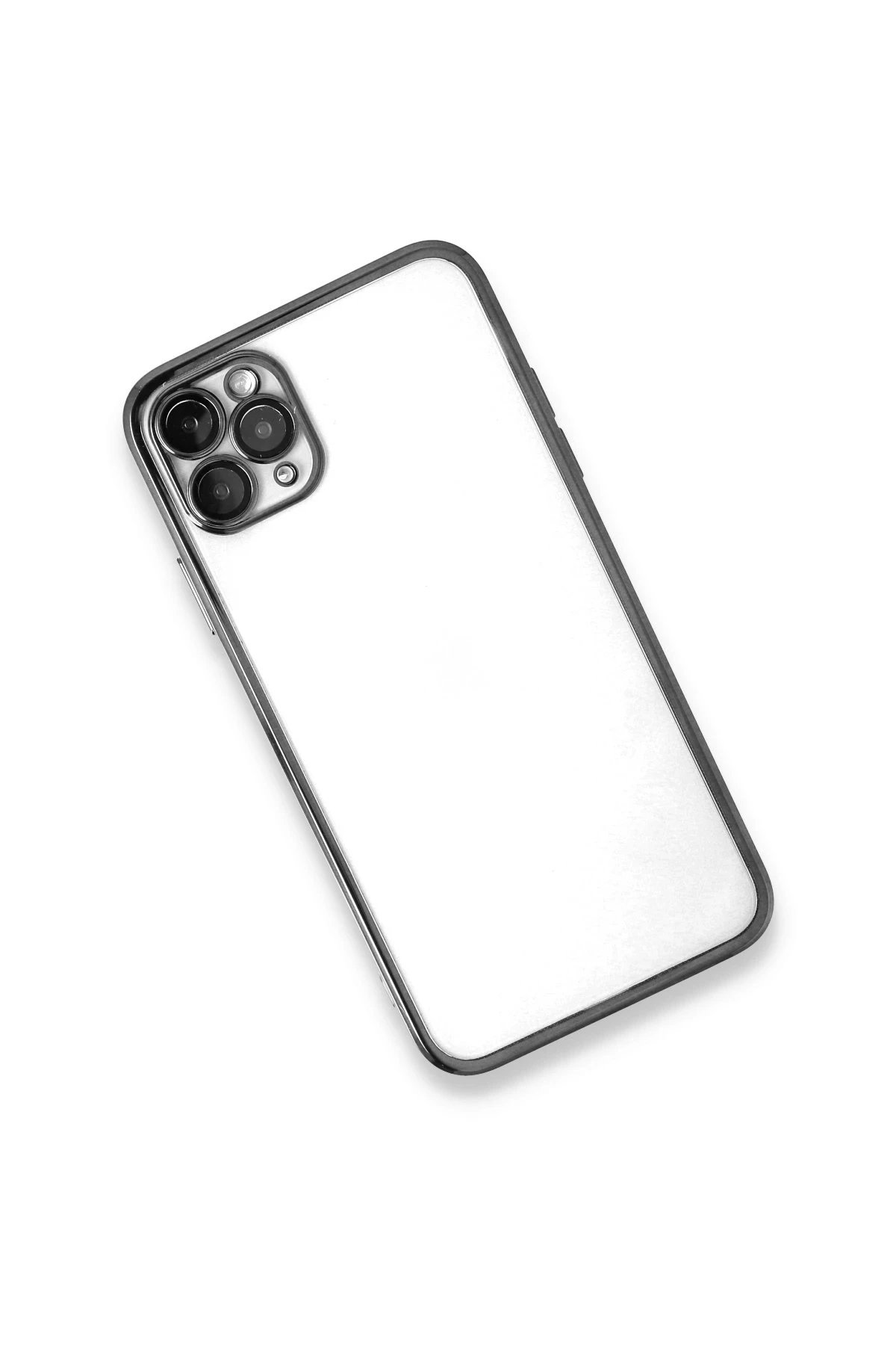 Newface iPhone 11 Pro Kılıf Razer Lensli Silikon - Gümüş