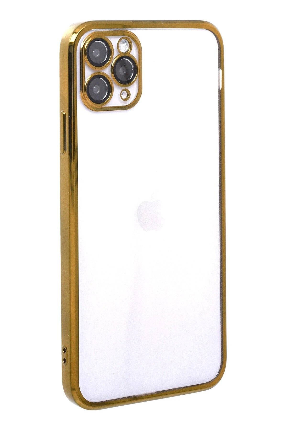 Newface iPhone 11 Pro Max Kılıf Razer Lensli Silikon - Gold