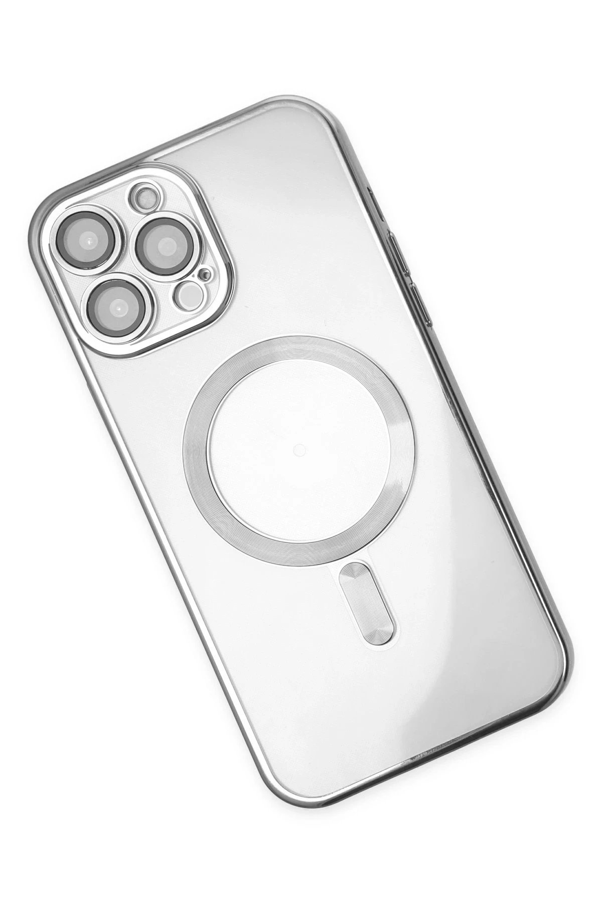 Newface iPhone 13 Pro Kılıf Kross Magneticsafe Kapak - Gümüş