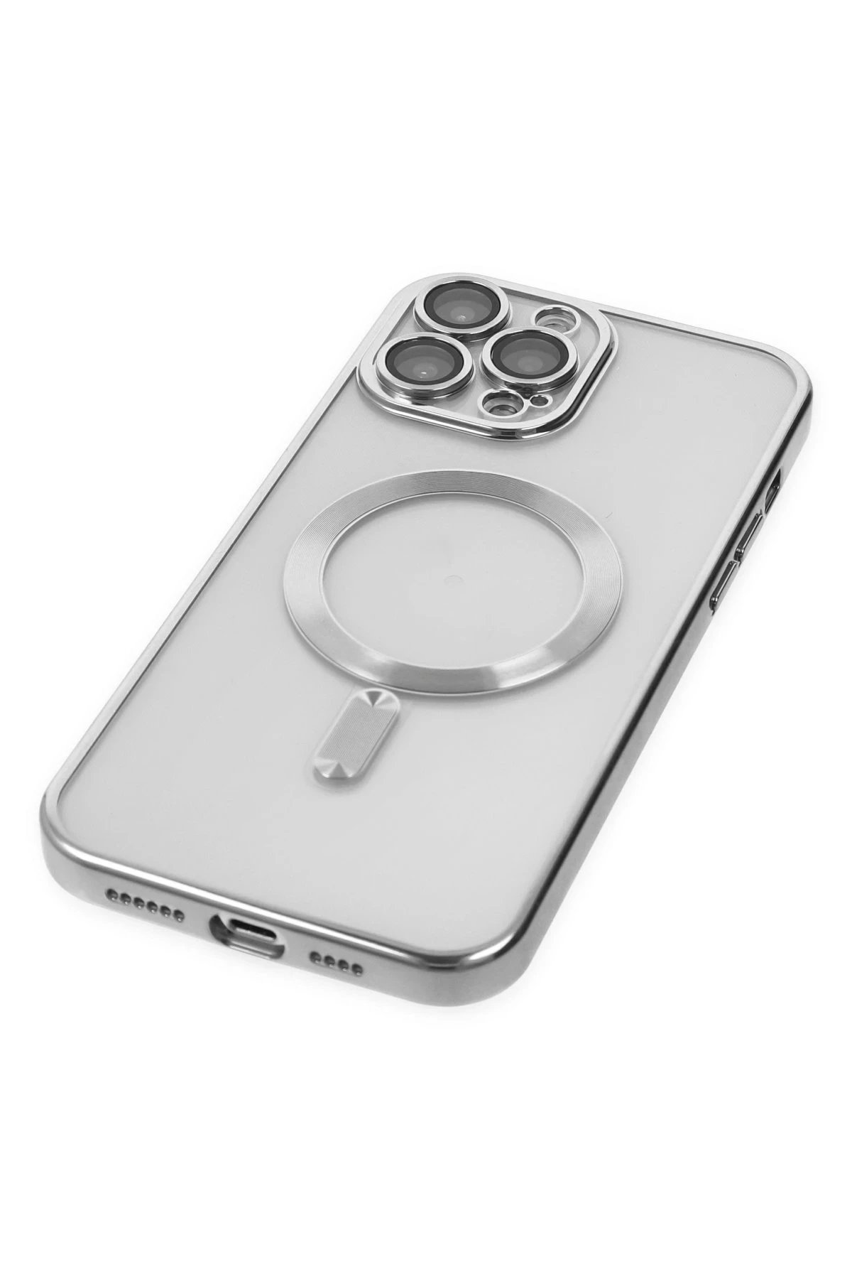 Newface iPhone 13 Pro Kılıf Kross Magneticsafe Kapak - Gümüş