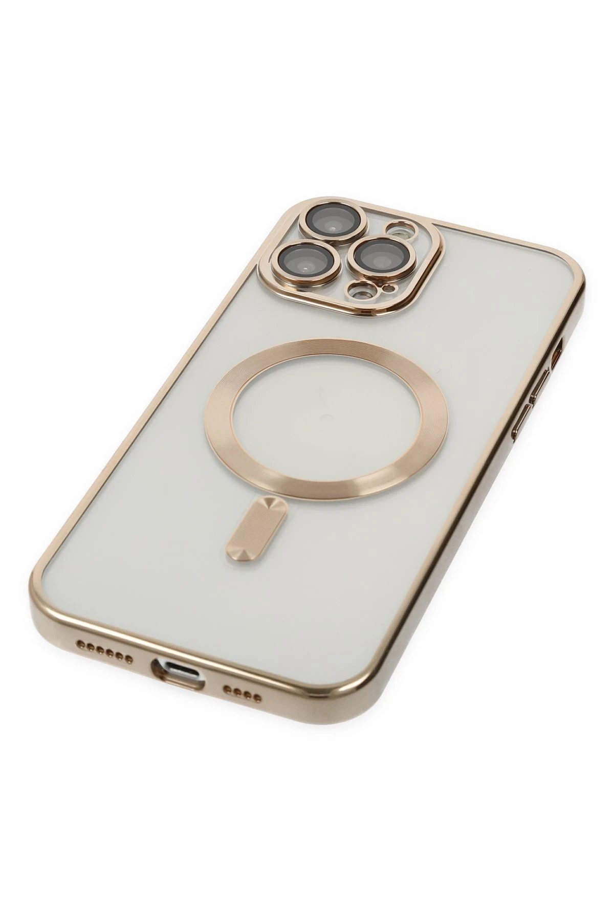 Newface iPhone 13 Pro Kılıf Kross Magneticsafe Kapak - Gold