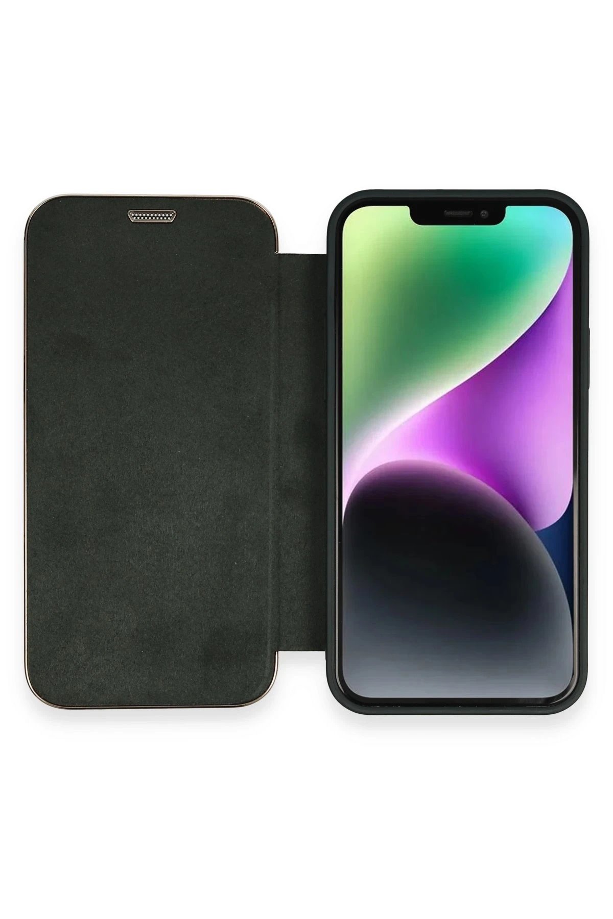 Newface iPhone 11 Kılıf Dolpin Kapaklı - Koyu Yeşil