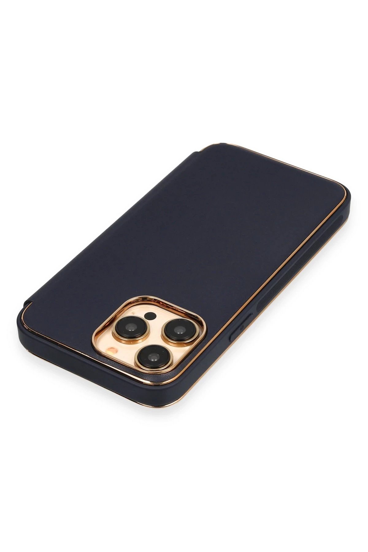 Newface iPhone 13 Pro Max Kılıf Dolpin Kapaklı - Lacivert