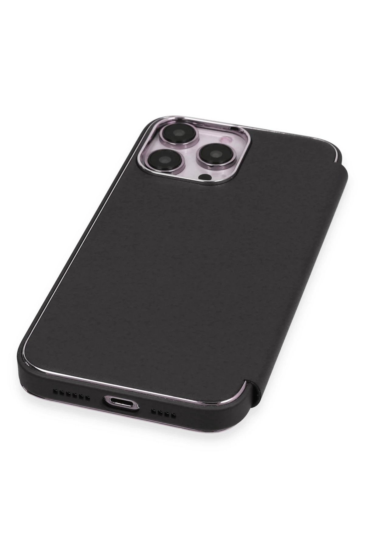 Newface iPhone 13 Pro Kılıf Dolpin Kapaklı - Siyah