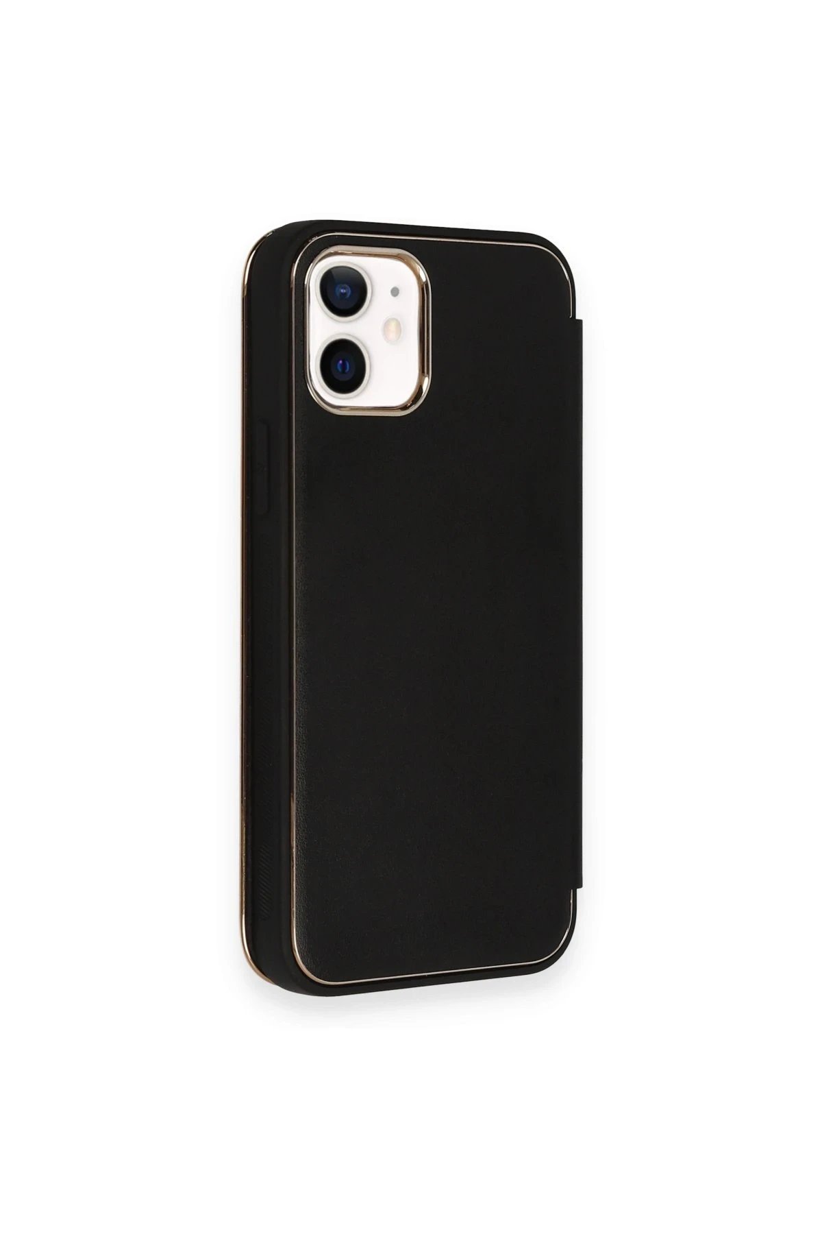 Newface iPhone 12 Kılıf Dolpin Kapaklı - Siyah