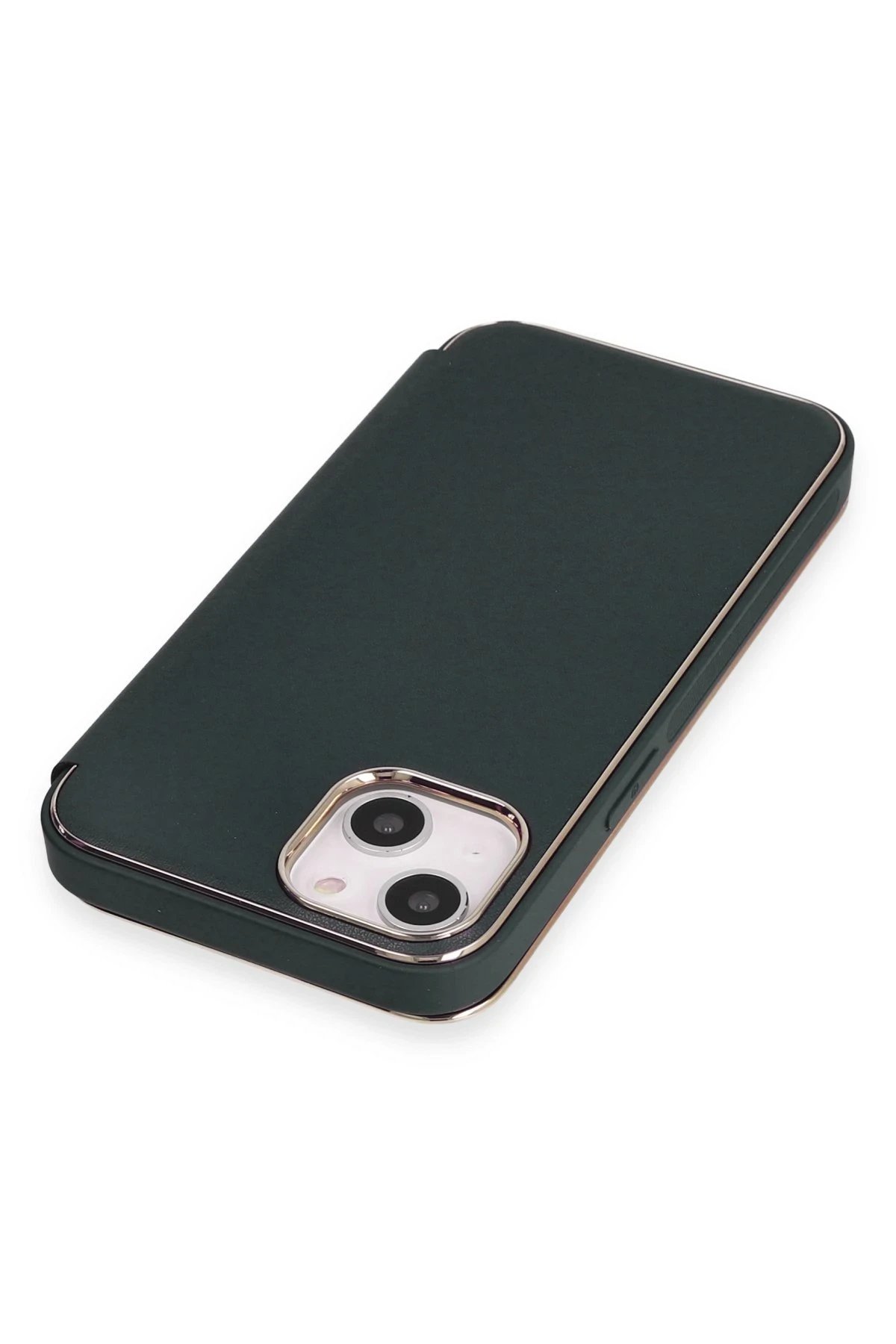 Newface iPhone 14 Kılıf Dolpin Kapaklı - Koyu Yeşil