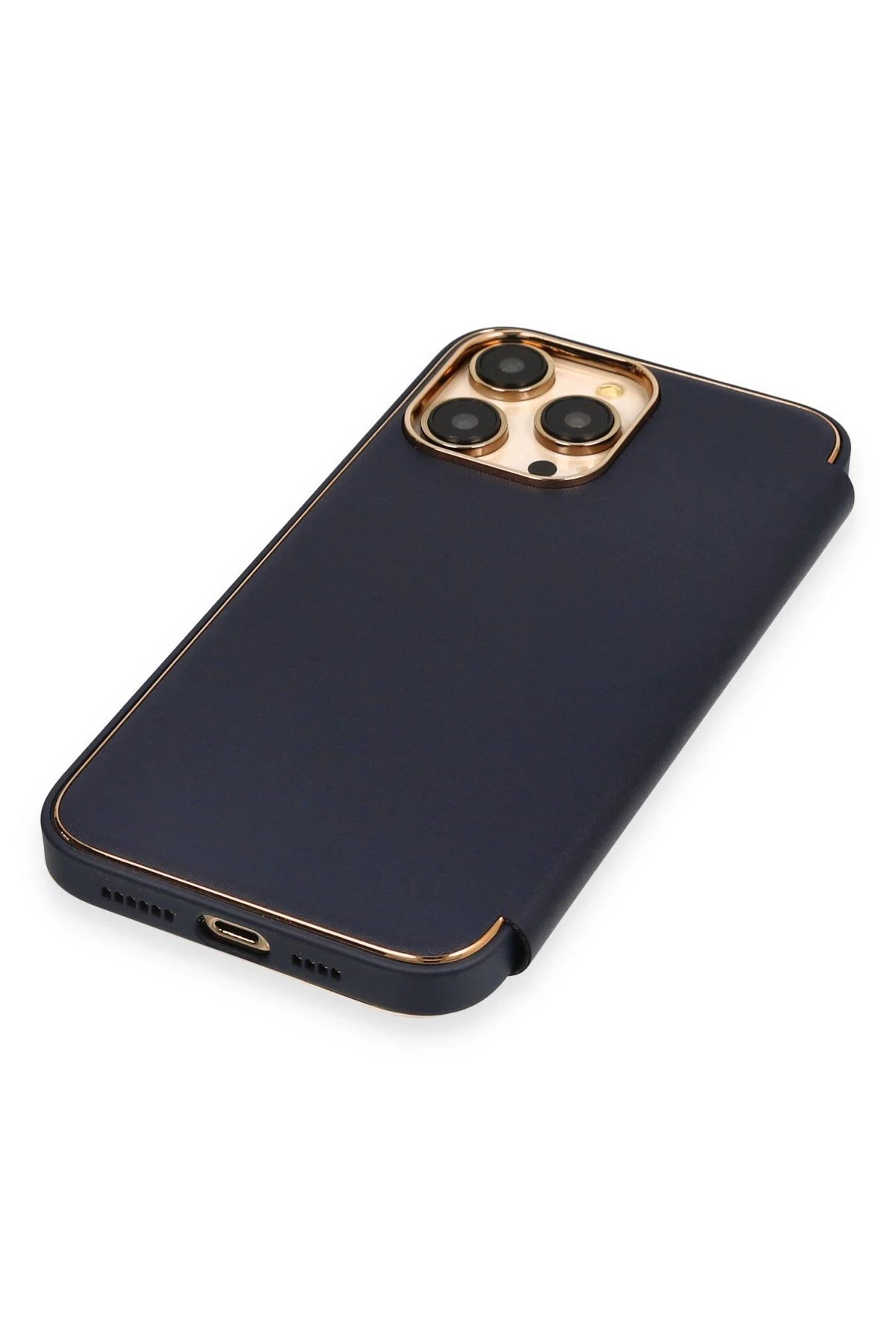 Newface iPhone 14 Pro Kılıf Dolpin Kapaklı - Lacivert