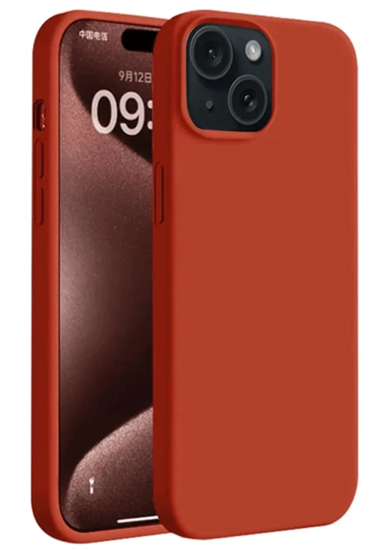 Newface iPhone 15 Plus Kılıf First Silikon - Kırmızı