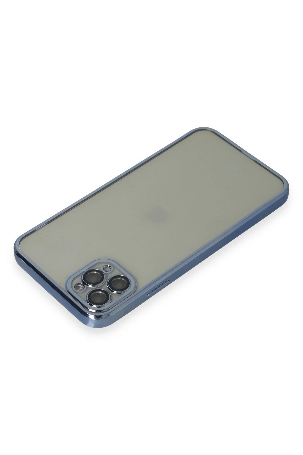 Newface iPhone 11 Pro Max Kılıf Razer Lensli Silikon - Açık Mavi