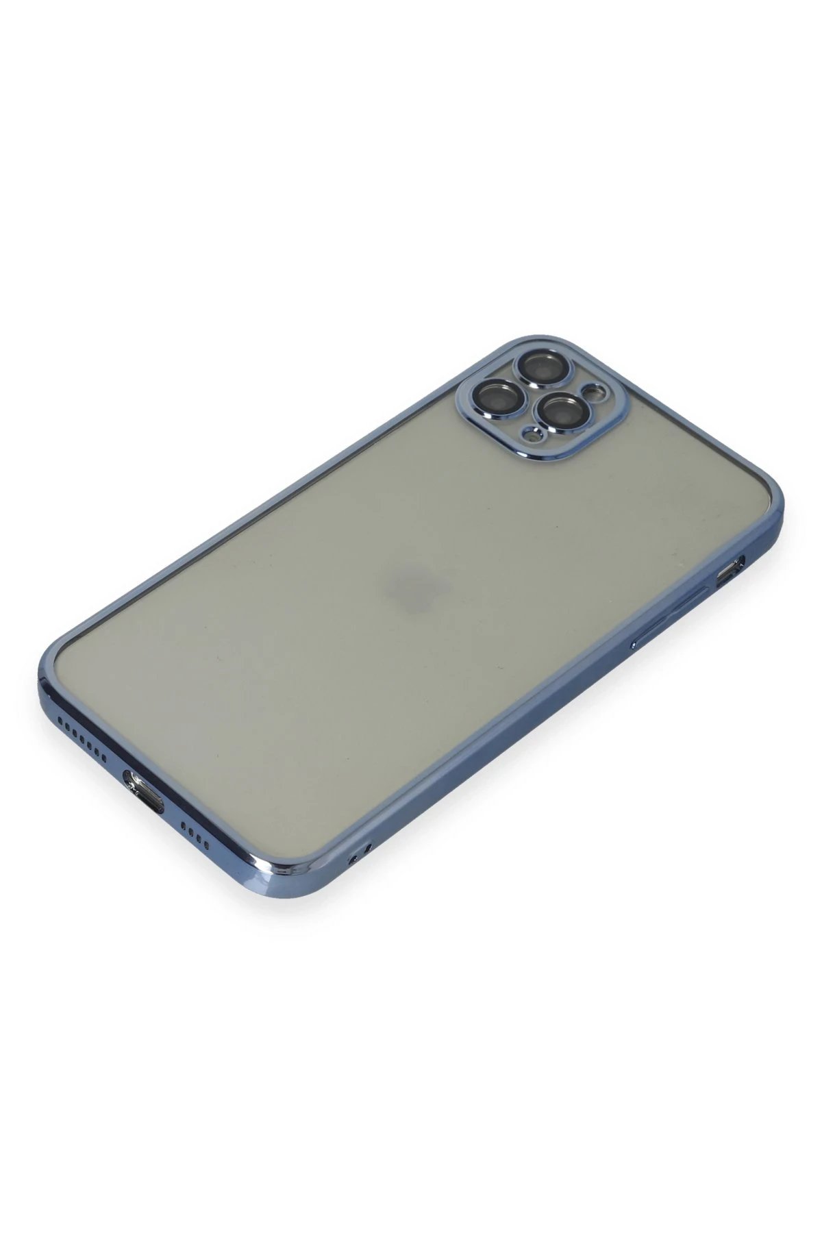 Newface iPhone 11 Pro Max Kılıf Razer Lensli Silikon - Açık Mavi