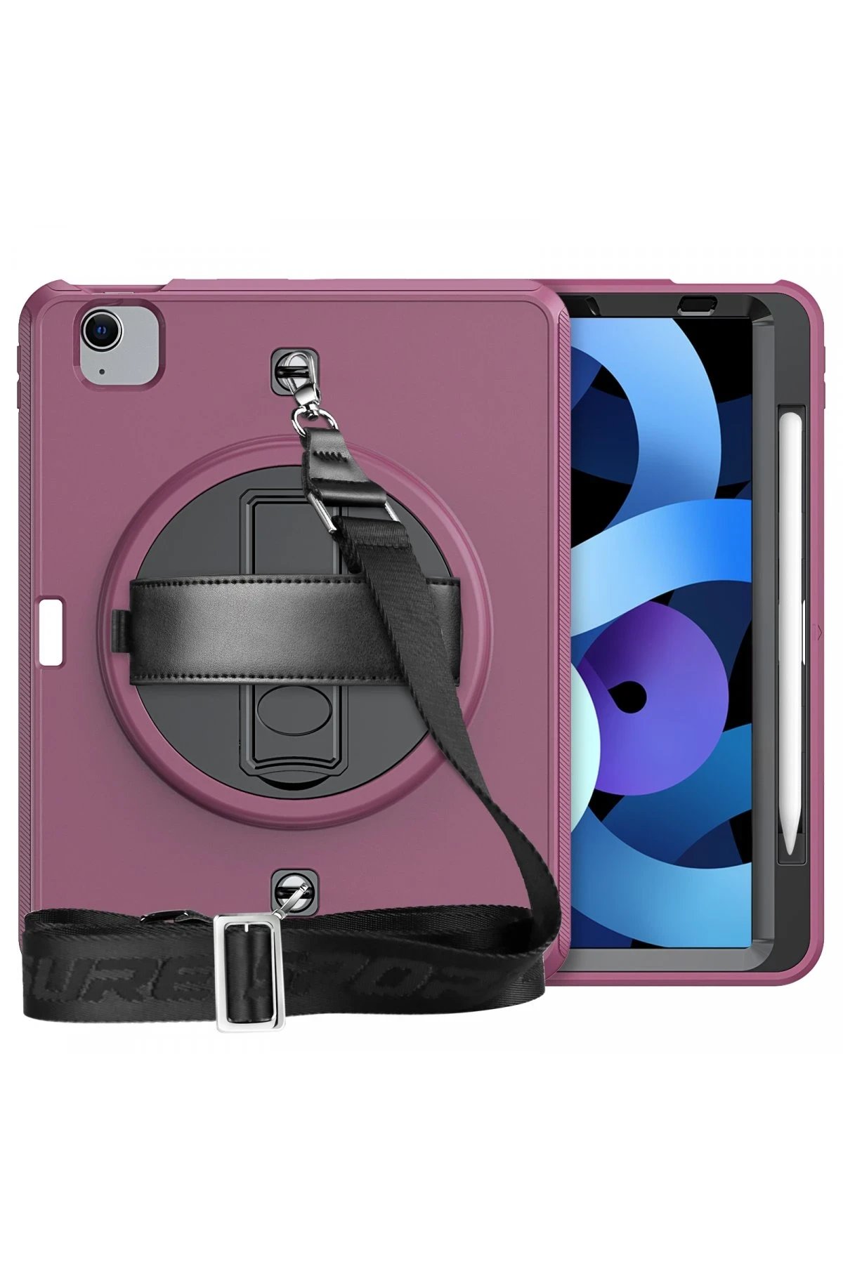 Newface iPad Pro 11 (2020) Kılıf Strap-C Otterbox Tablet Kapak - Mürdüm