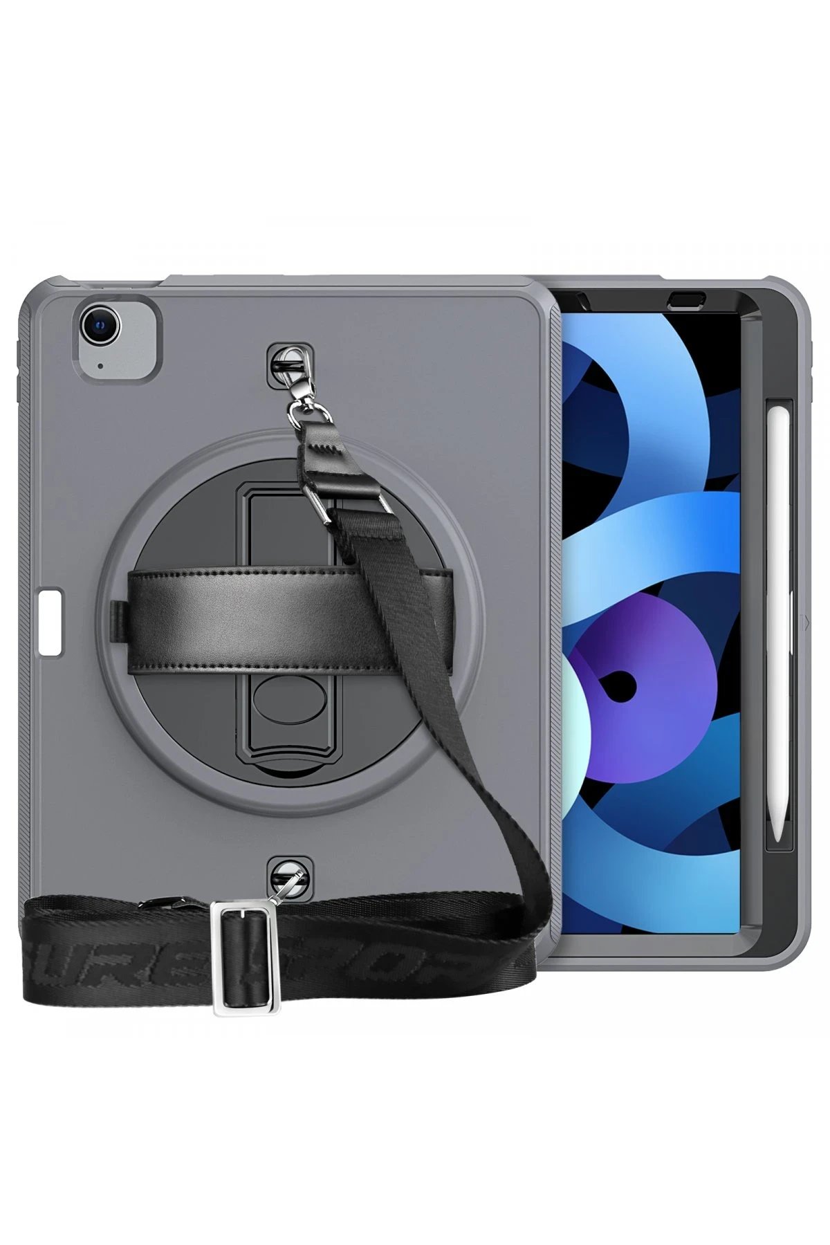 Newface iPad Pro 11 (2020) Kılıf Strap-C Otterbox Tablet Kapak - Gri