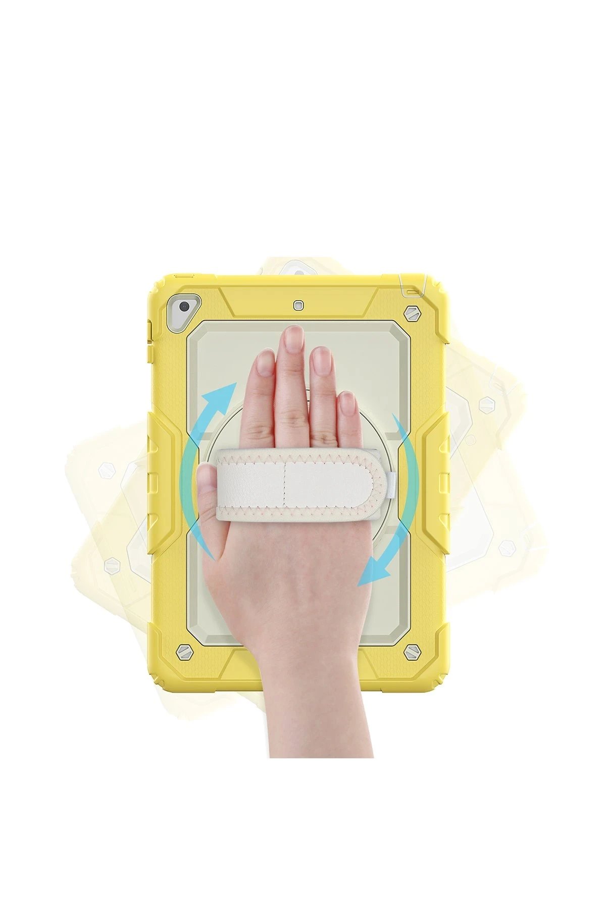 Newface iPad 5 Air 9.7 Kılıf Strap New Tablet Kapak - Sarı