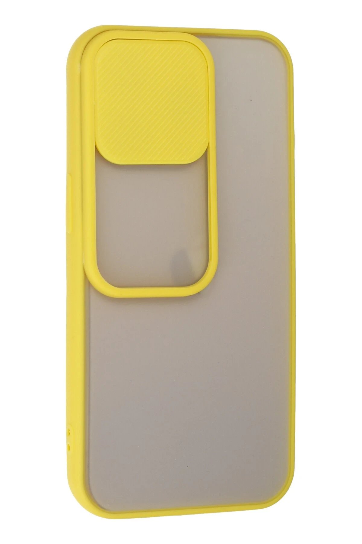 Newface iPhone 13 Pro Kılıf Palm Buzlu Kamera Sürgülü Silikon - Sarı