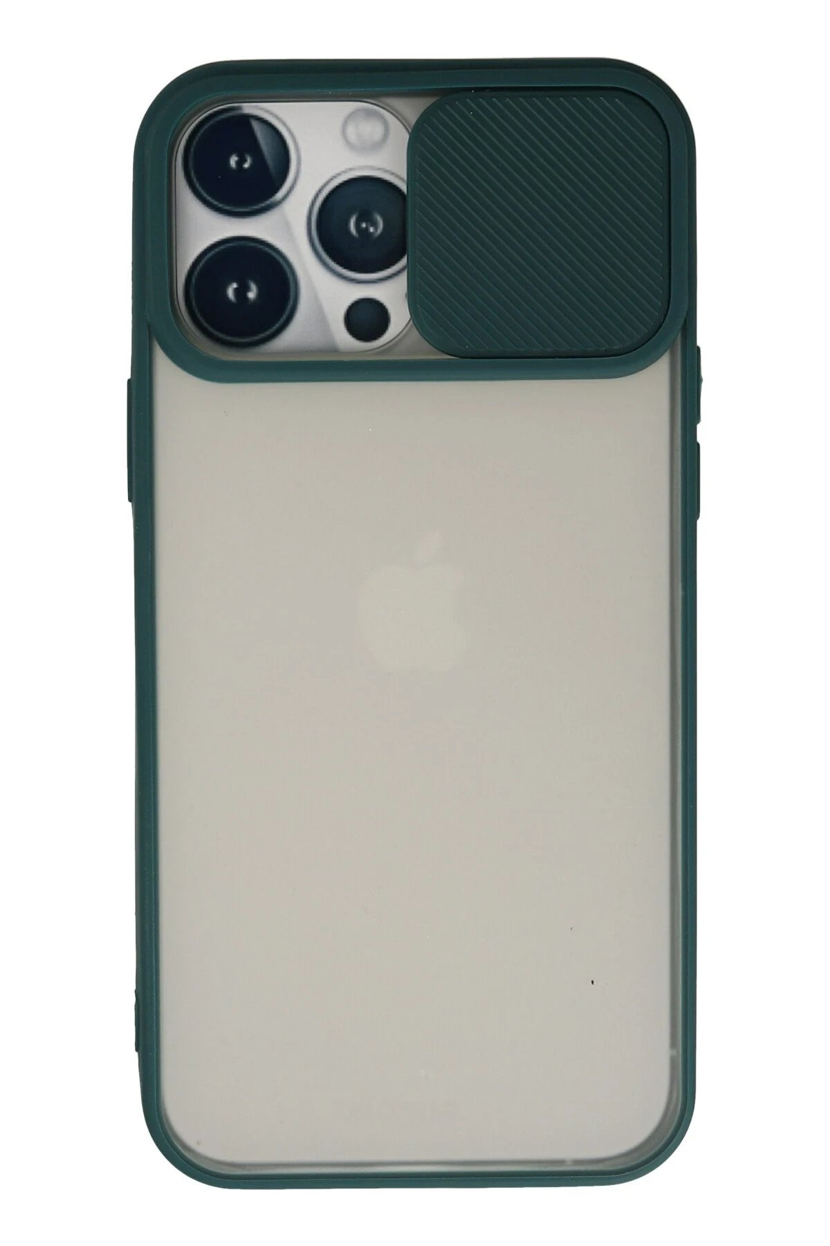 Newface iPhone 13 Pro Max Kılıf Palm Buzlu Kamera Sürgülü Silikon - Yeşil