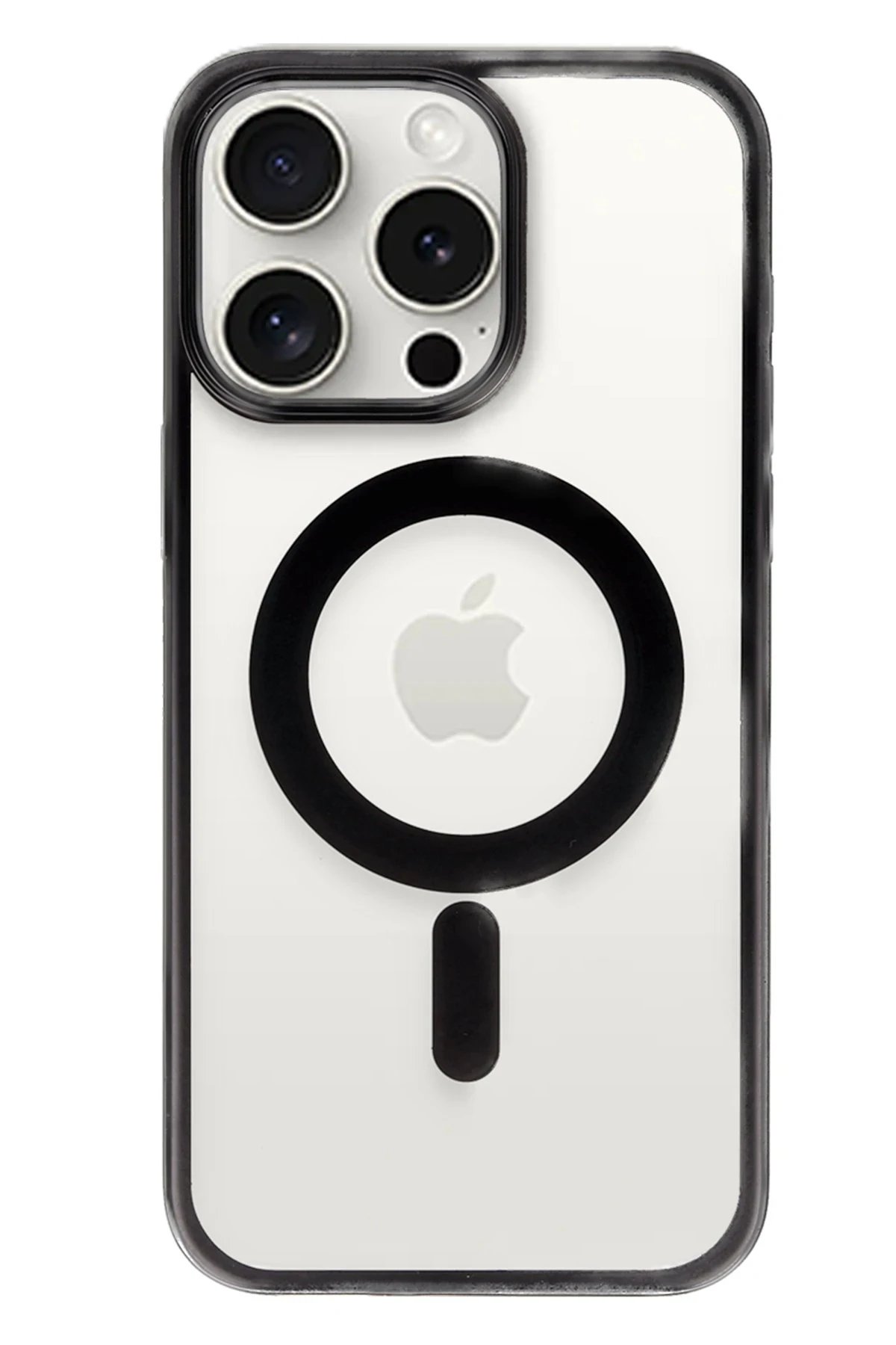 Newface iPhone 15 Pro Kılıf Erozi Magsafe Kapak - Siyah