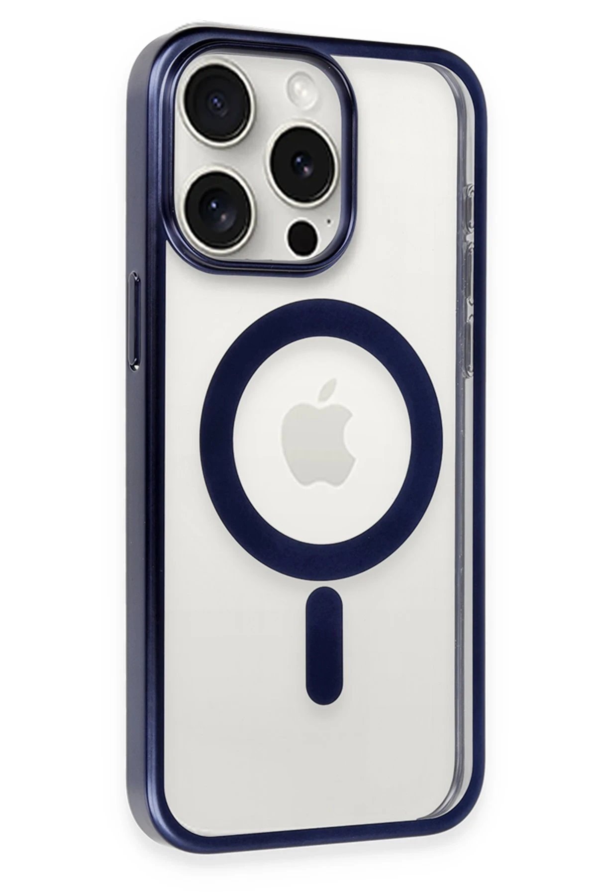 Newface iPhone 15 Pro Kılıf Erozi Magsafe Kapak - Lacivert