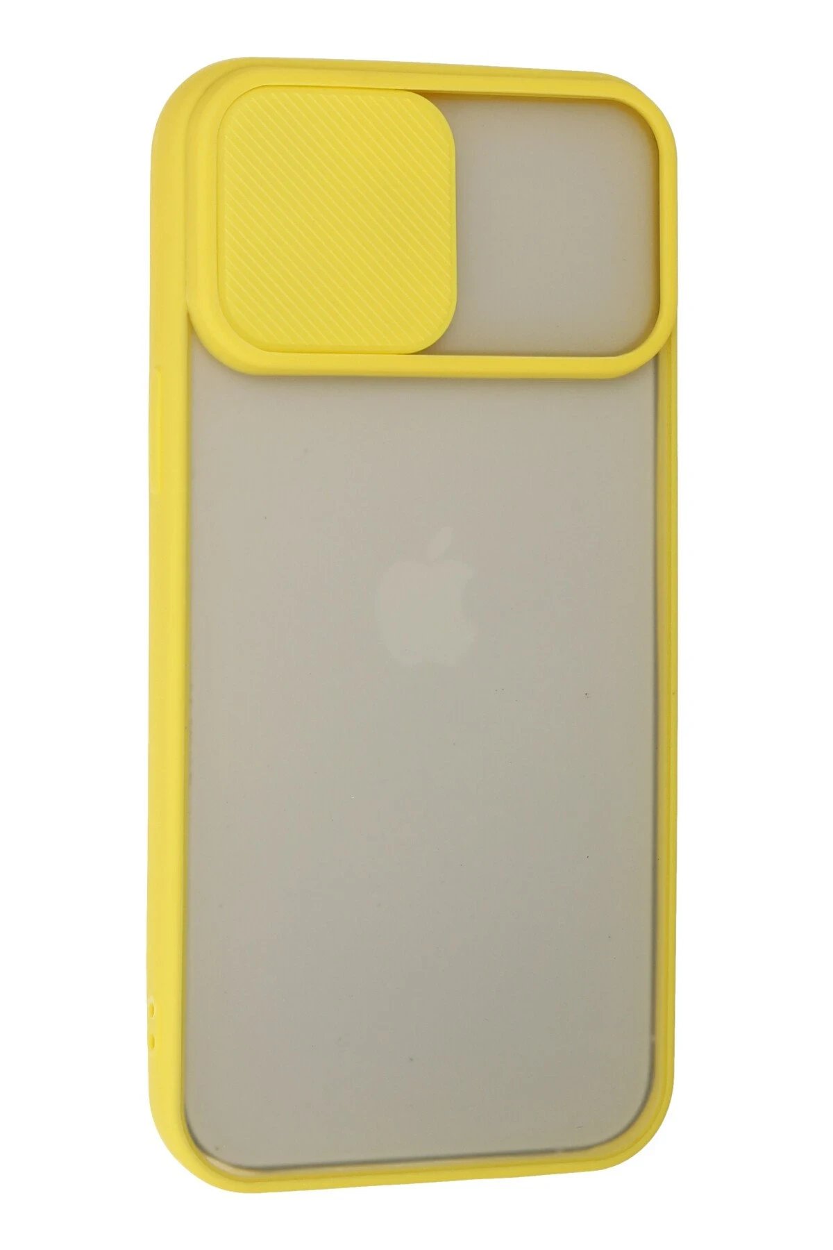 Newface iPhone 13 Pro Max Kılıf Palm Buzlu Kamera Sürgülü Silikon - Sarı