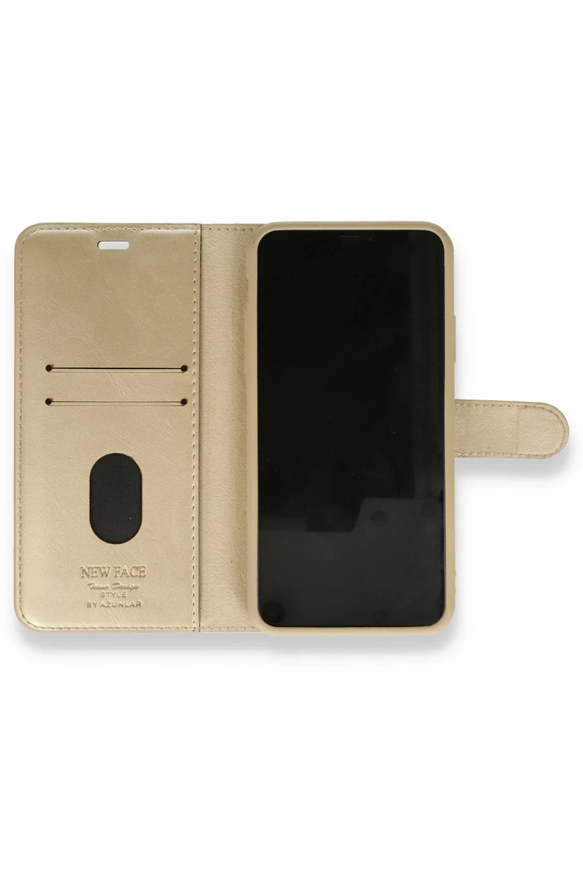 Newface iPhone 12 Mini Kılıf Trend S Plus Kapaklı Kılıf - Gold