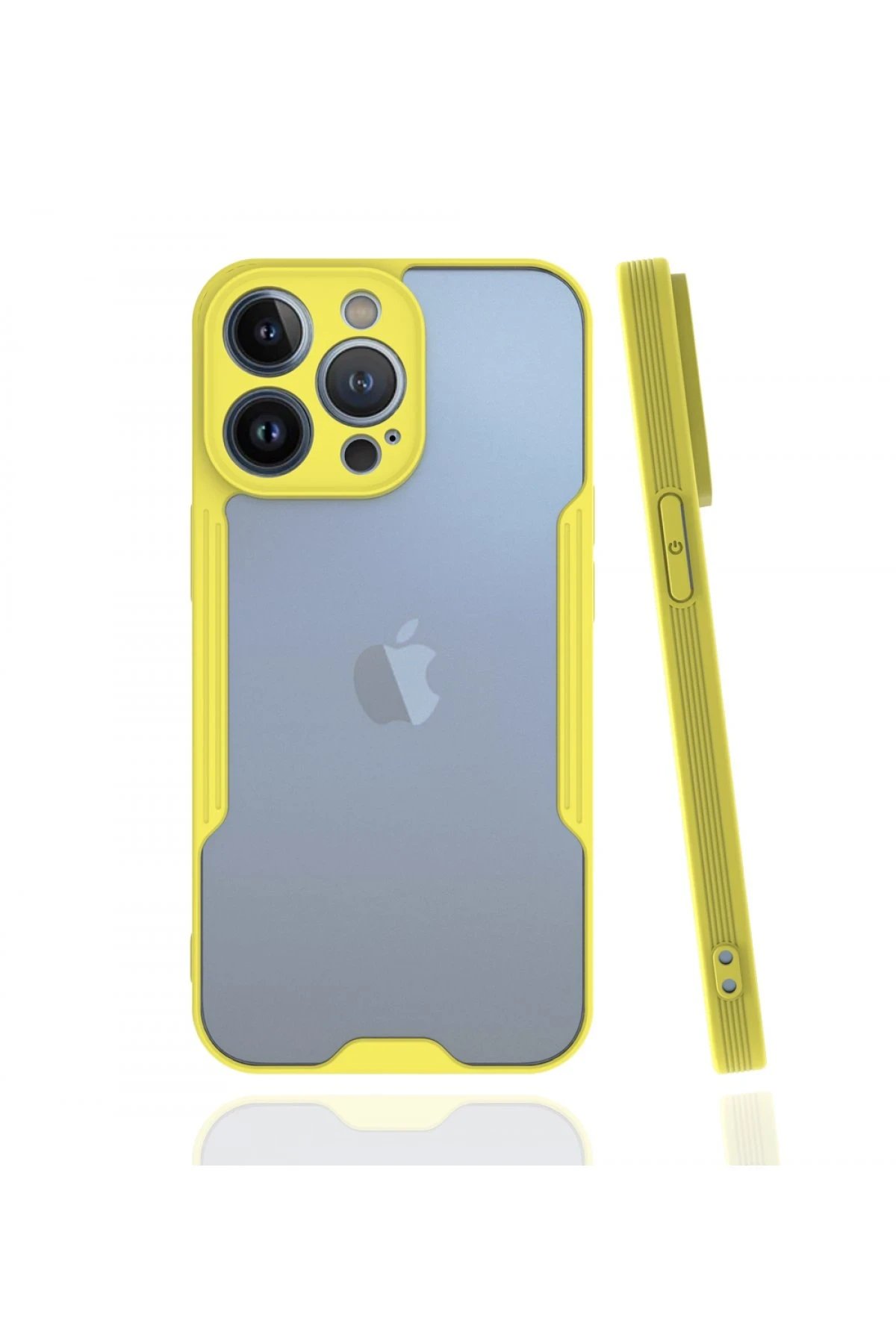 Newface iPhone 13 Pro Max Kılıf Platin Silikon - Sarı