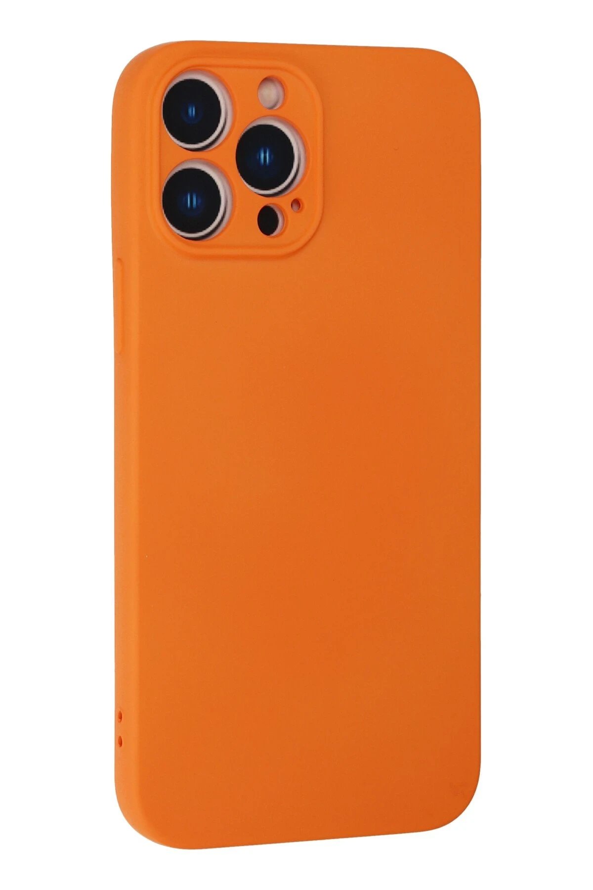 Newface iPhone 13 Pro Max Kılıf Nano içi Kadife Silikon - Turuncu