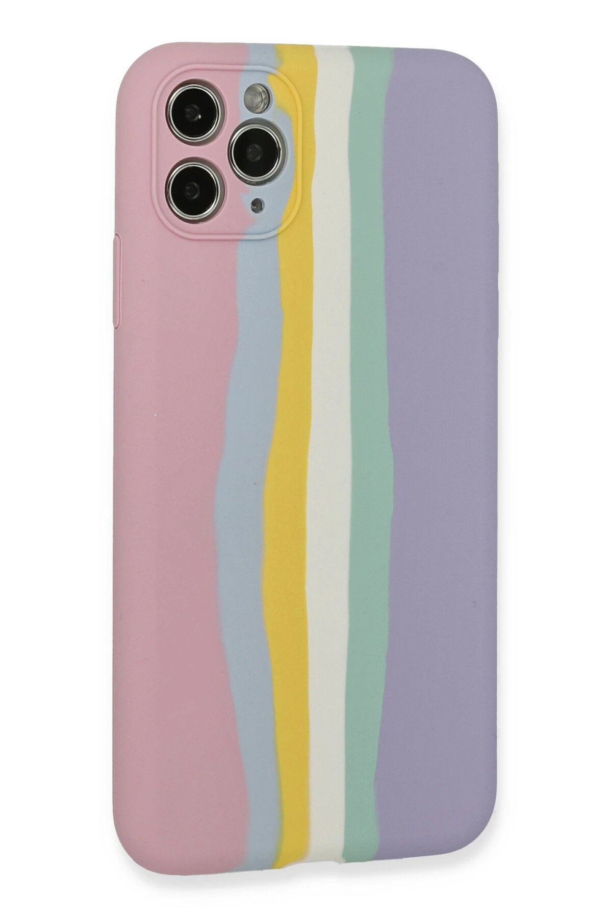 Newface iPhone 11 Pro Kılıf Ebruli Lansman Silikon - Pembe-Lila