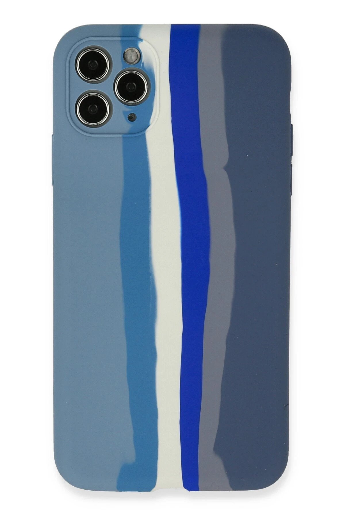 Newface iPhone 11 Pro Kılıf Ebruli Lansman Silikon - Mavi-Gri