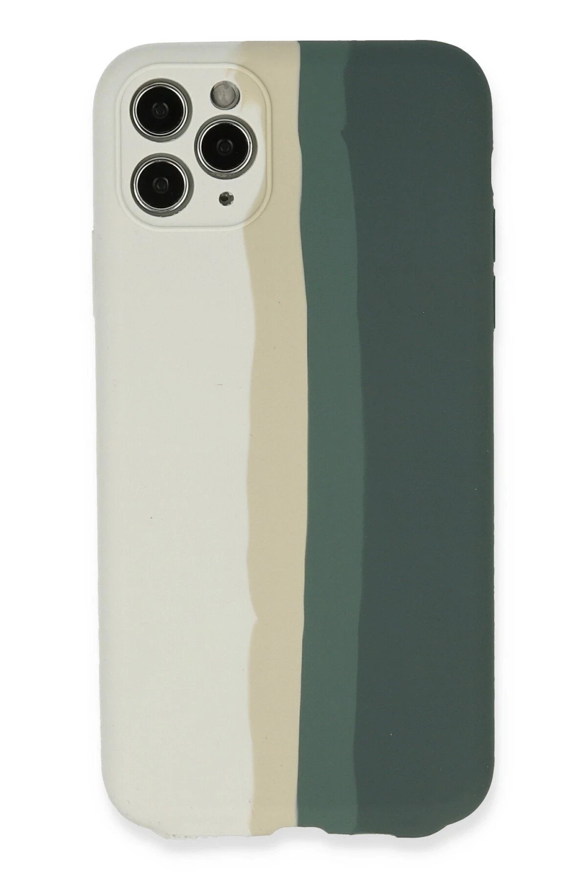 Newface iPhone 11 Pro Kılıf Ebruli Lansman Silikon - Beyaz-Gri