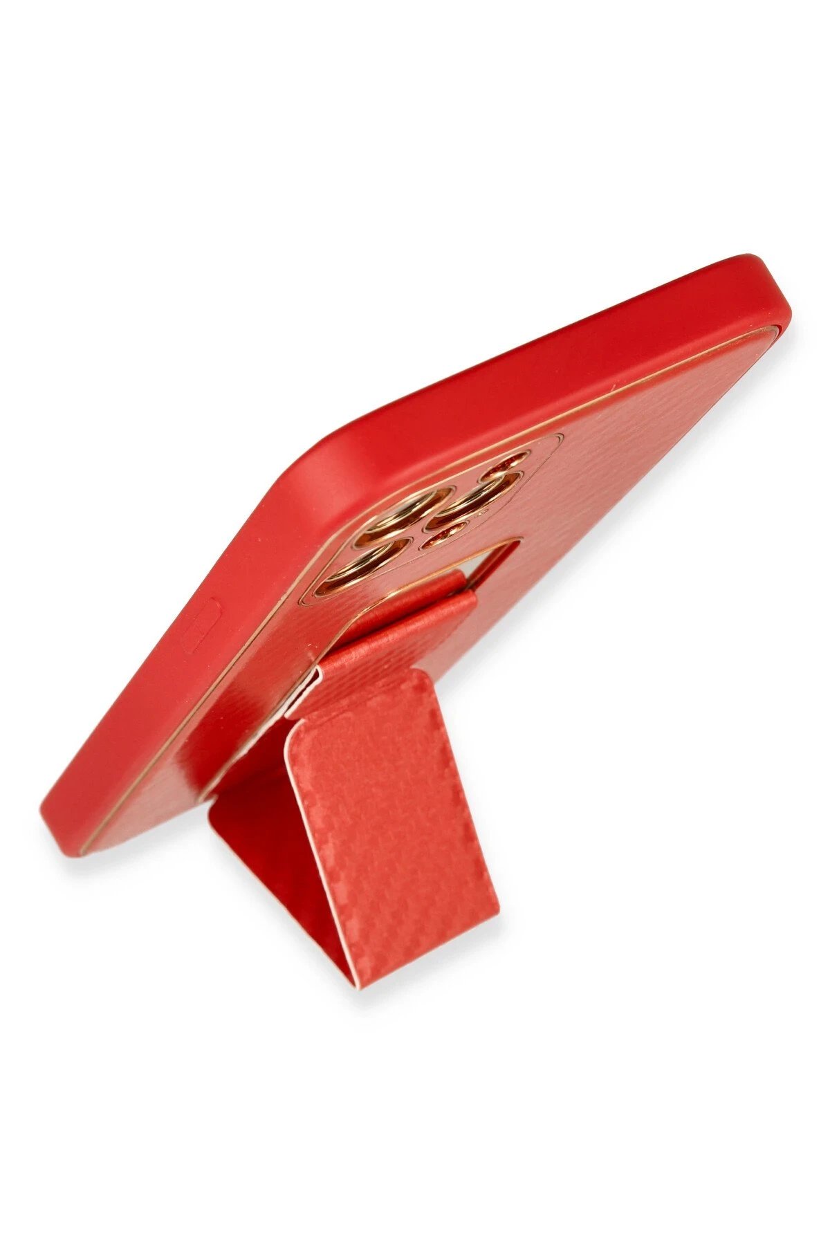 Newface iPhone 12 Pro Max Kılıf Coco Karbon Standlı Kapak - Kırmızı