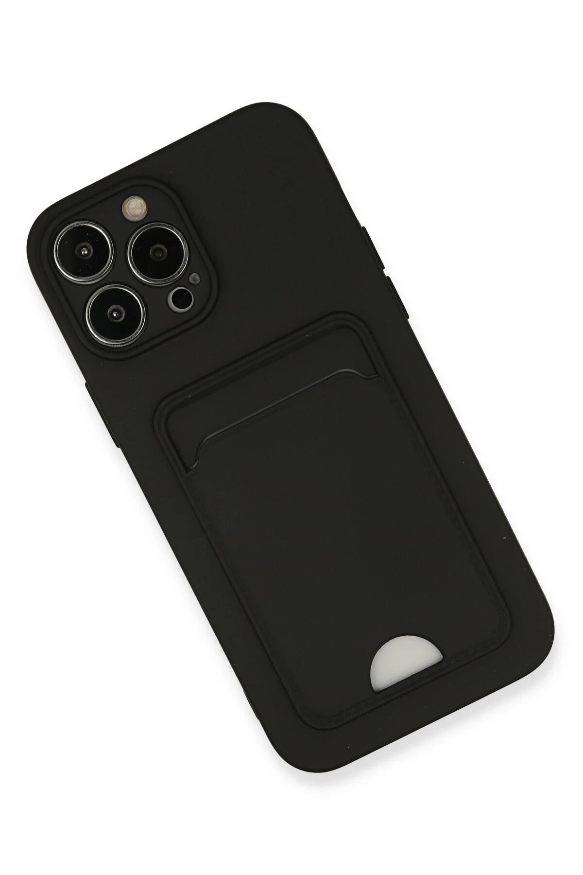 Newface iPhone 13 Pro Max Kılıf Kelvin Kartvizitli Silikon - Siyah