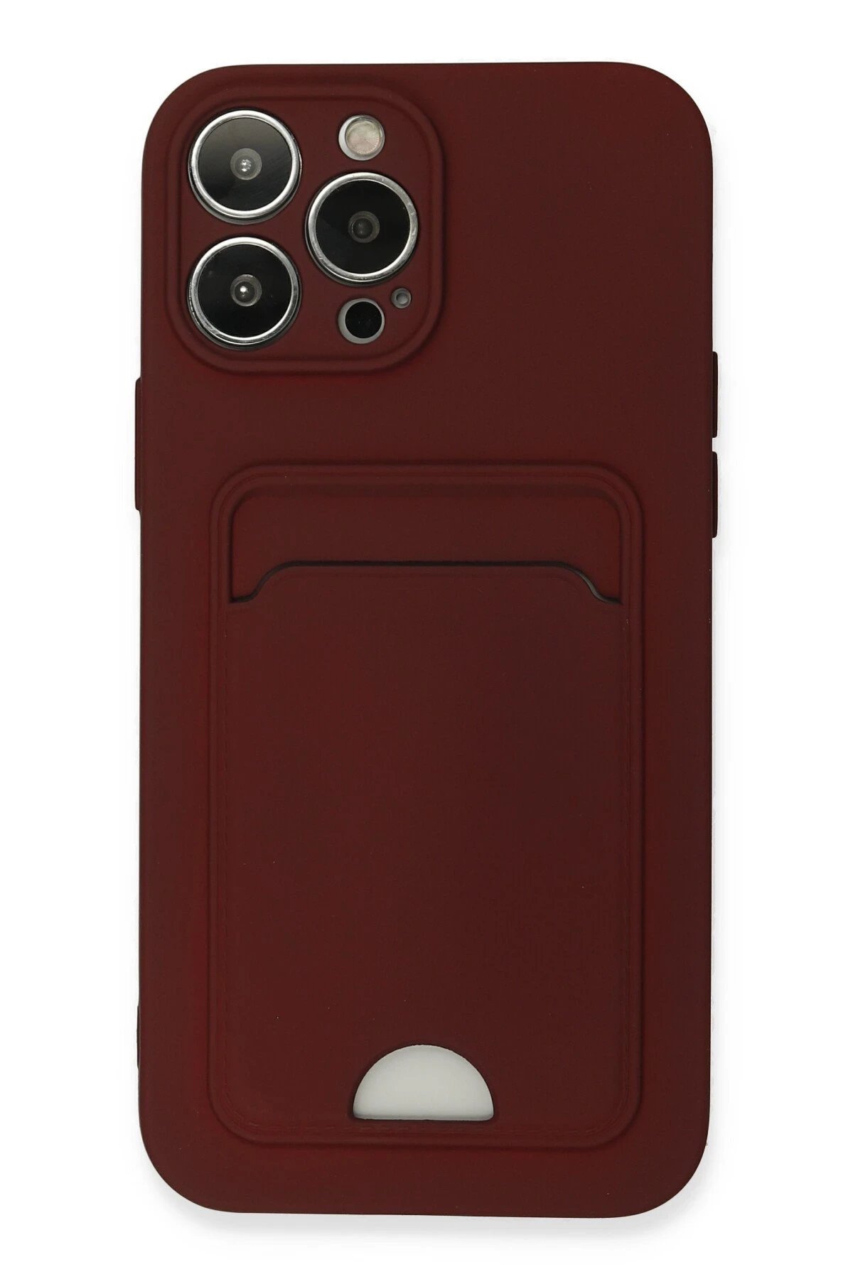 Newface iPhone 13 Pro Max Kılıf Kelvin Kartvizitli Silikon - Bordo