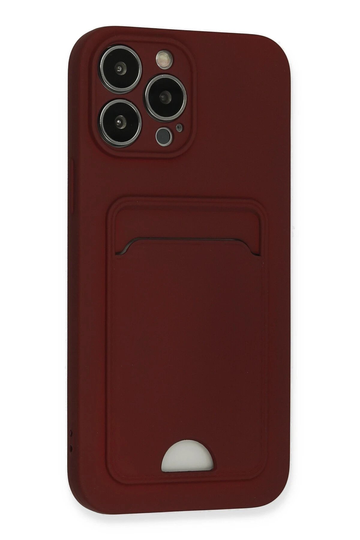 Newface iPhone 13 Pro Max Kılıf Kelvin Kartvizitli Silikon - Bordo