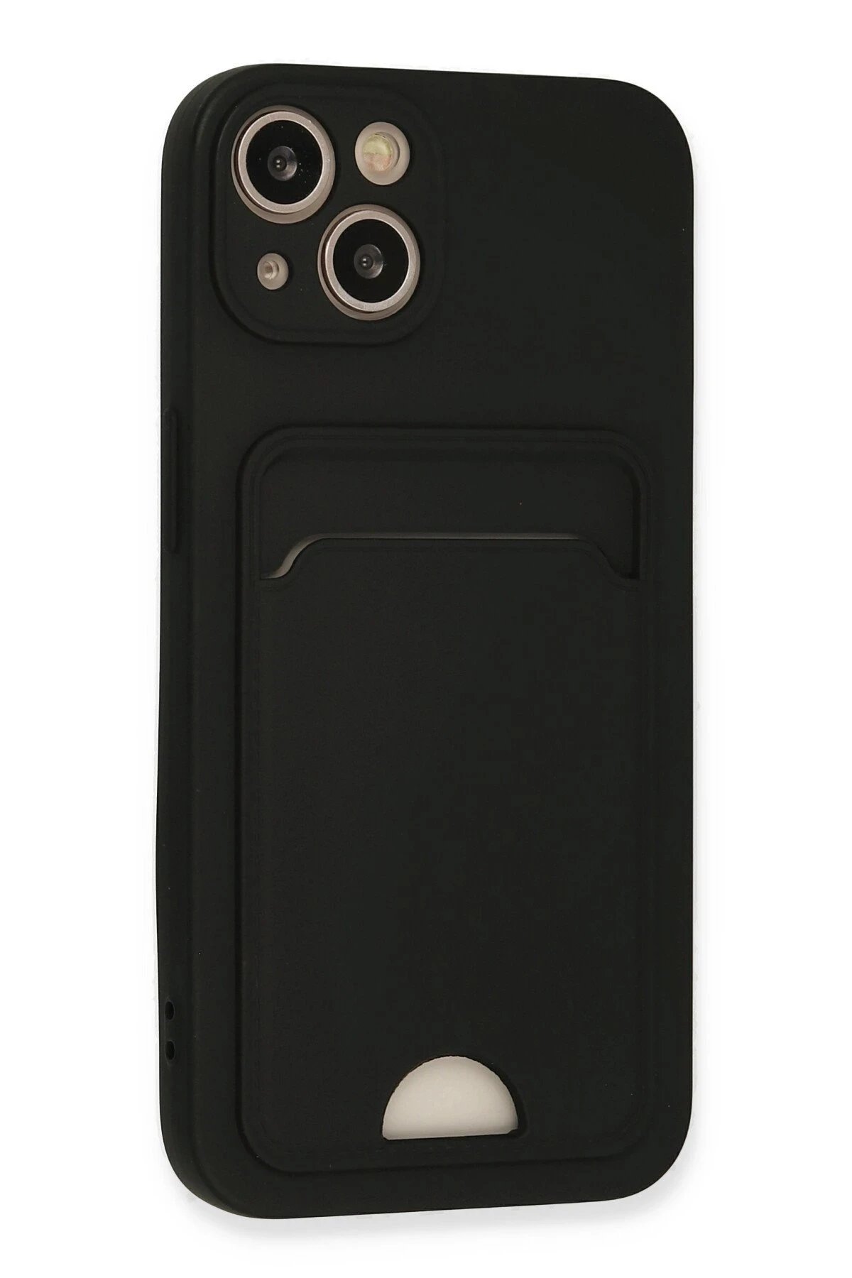 Newface iPhone 13 Kılıf Kelvin Kartvizitli Silikon - Siyah