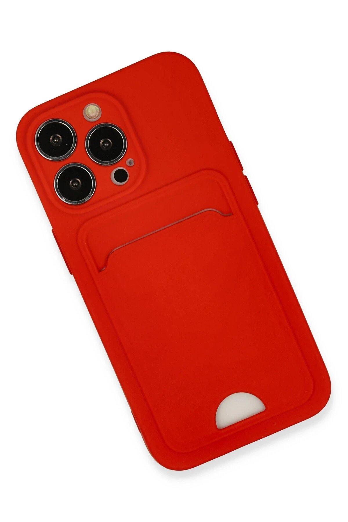 Newface iPhone 13 Pro Kılıf Kelvin Kartvizitli Silikon - Kırmızı