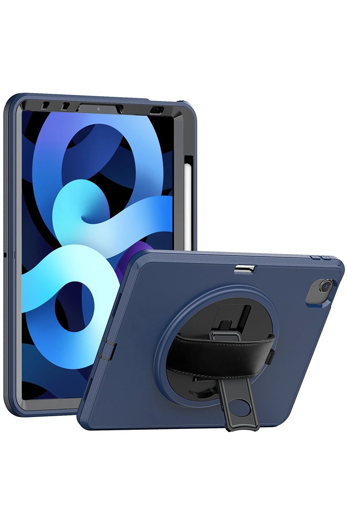 Newface iPad 2022 10.9 (10.nesil) Kılıf Hand Strap Tablet Kılıfı - Gri