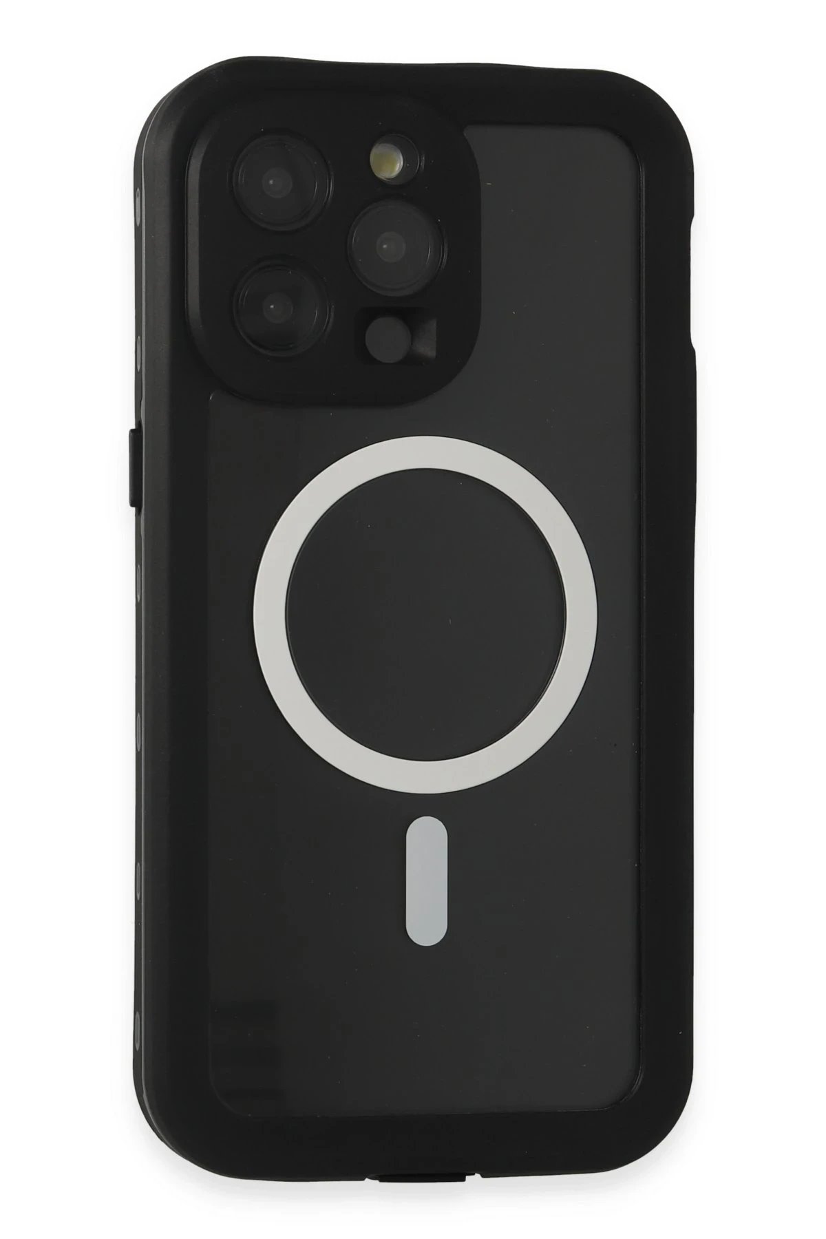 Newface iPhone 15 Pro Max Kılıf Red Pepper Magneticsafe Su Geçirmez Kılıf - Siyah-Gri