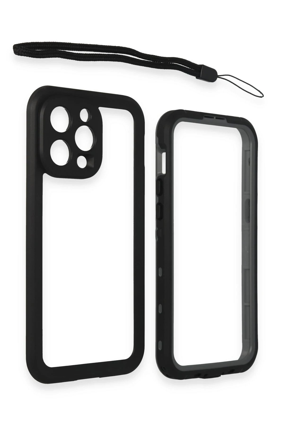 Newface iPhone 15 Pro Max Kılıf Red Pepper Magneticsafe Su Geçirmez Kılıf - Siyah-Gri