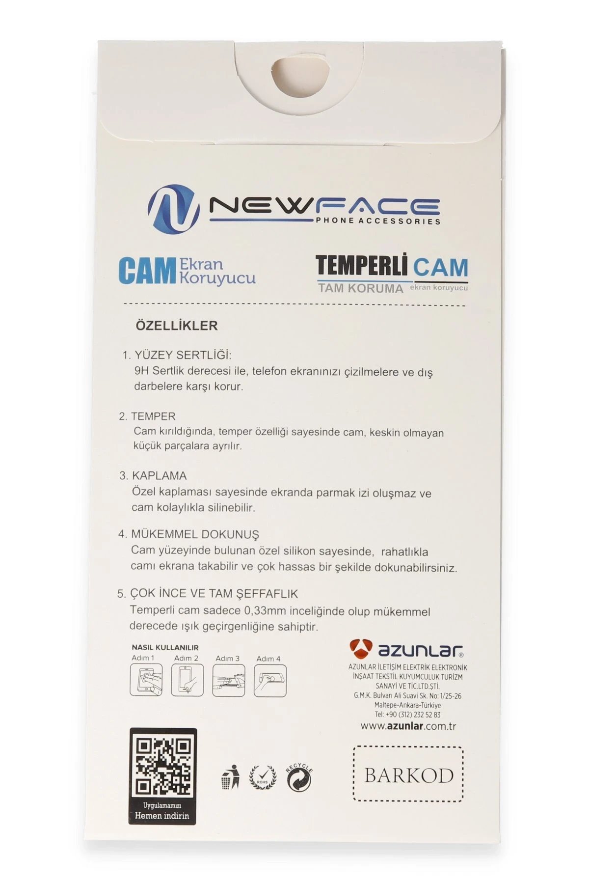 Newface iPhone 14 3D Antistatik Cam Ekran Koruyucu